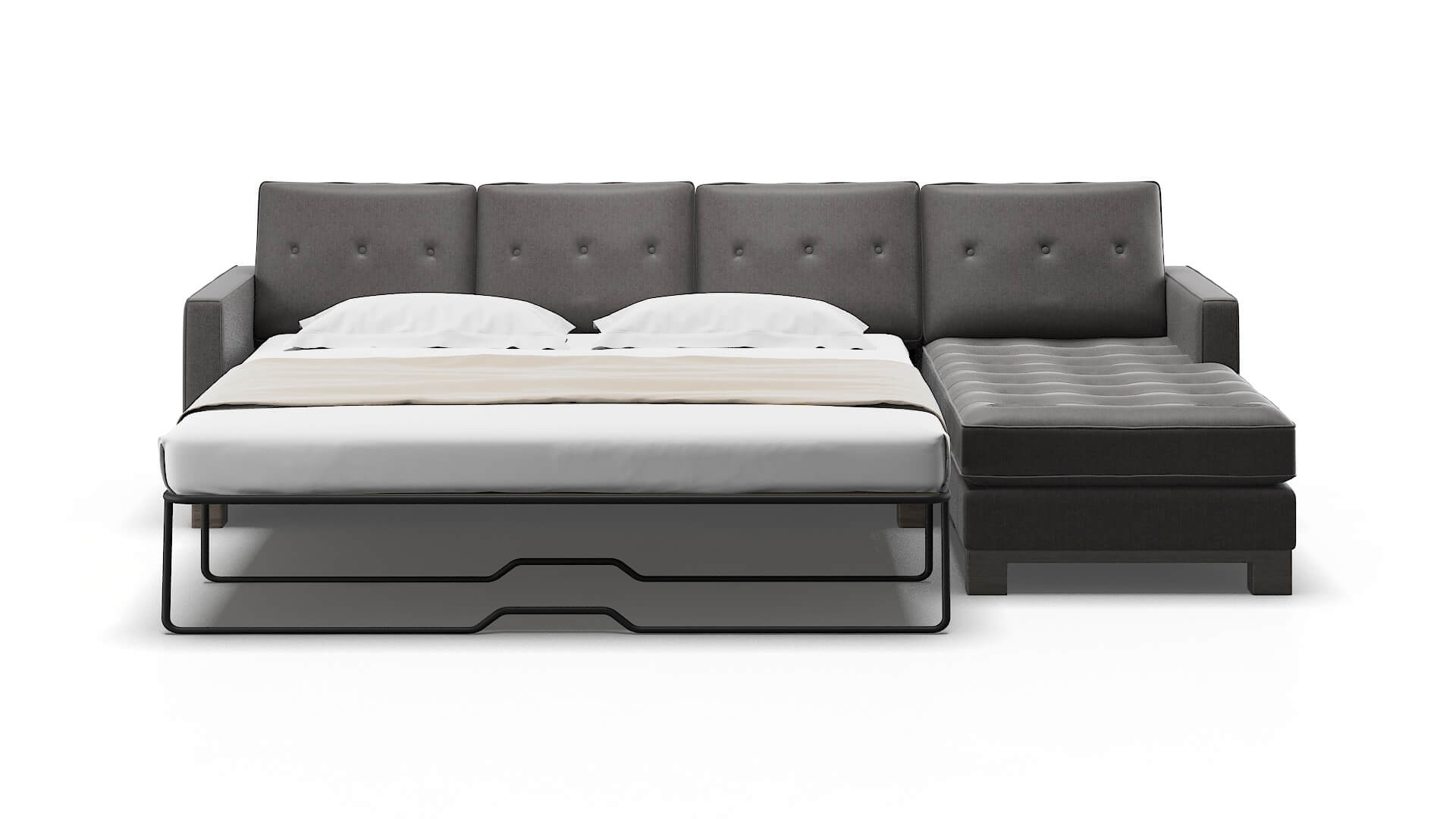 Syros Sasha Grey Panel Sleeper Espresso legs 1