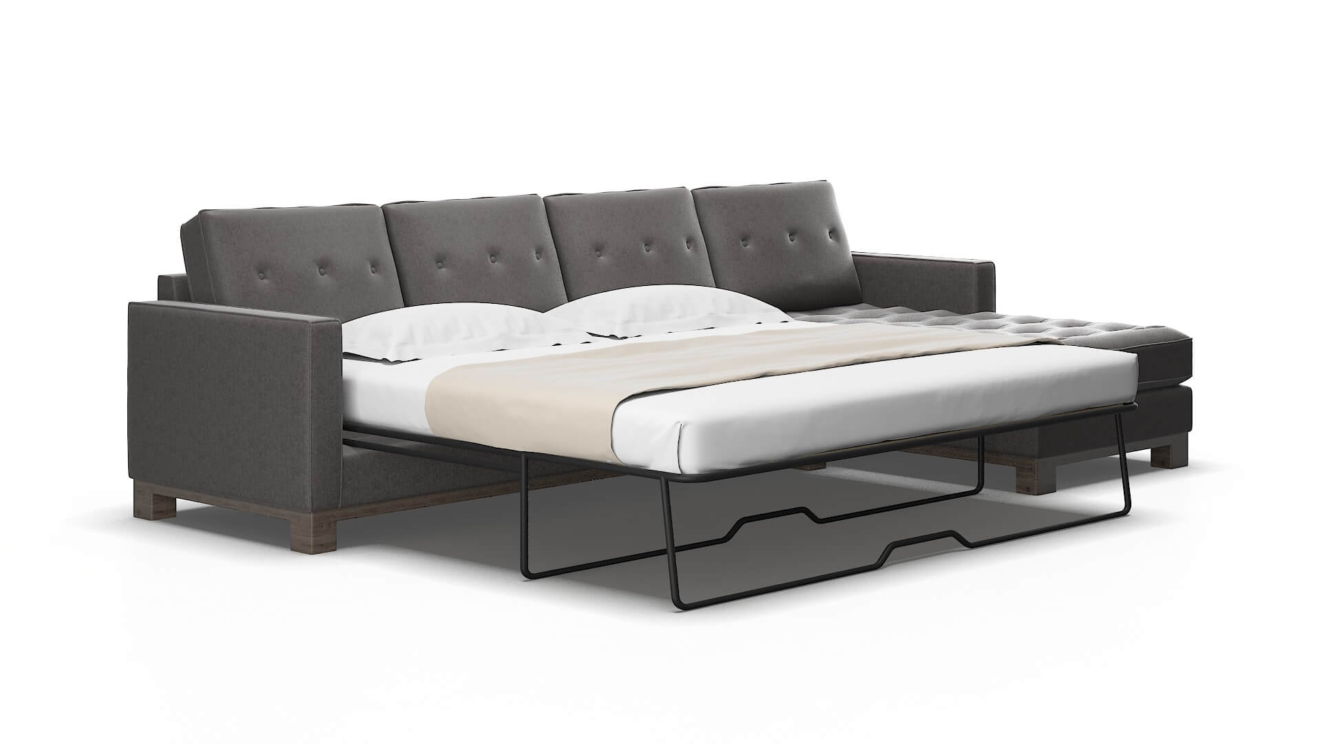 Syros Sasha grey Panel sleeper Espresso Legs  2