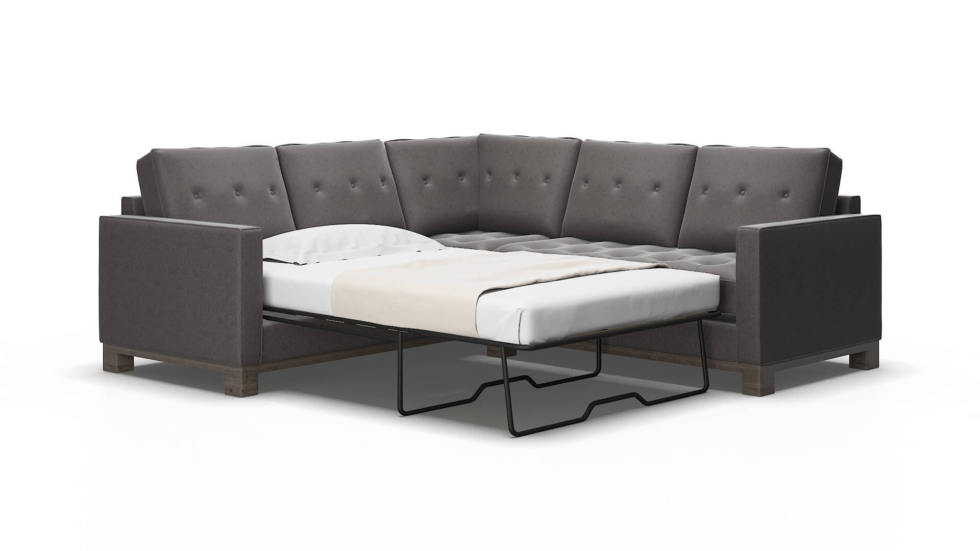 Syros Sasha Grey Sectional Sleeper Espresso legs 2