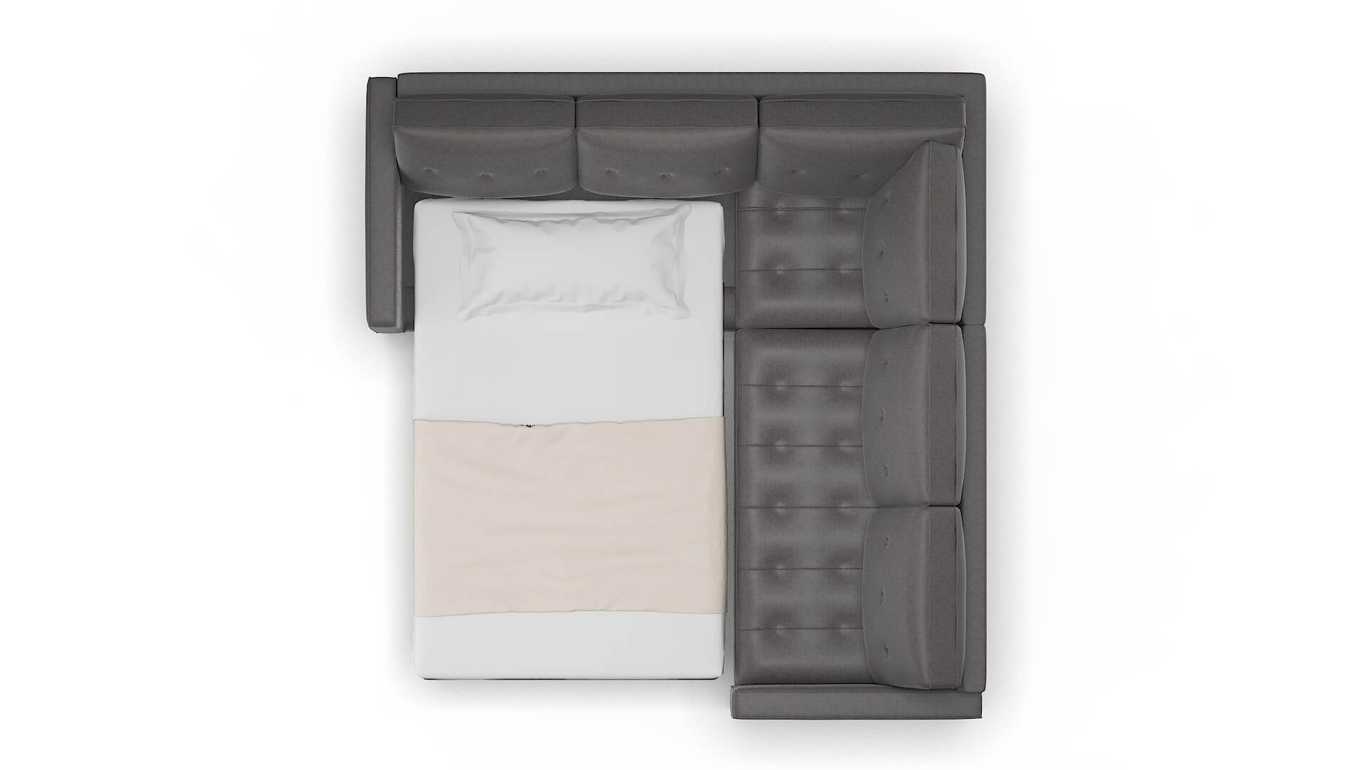 Syros Sasha Grey Sectional Sleeper Espresso legs 3