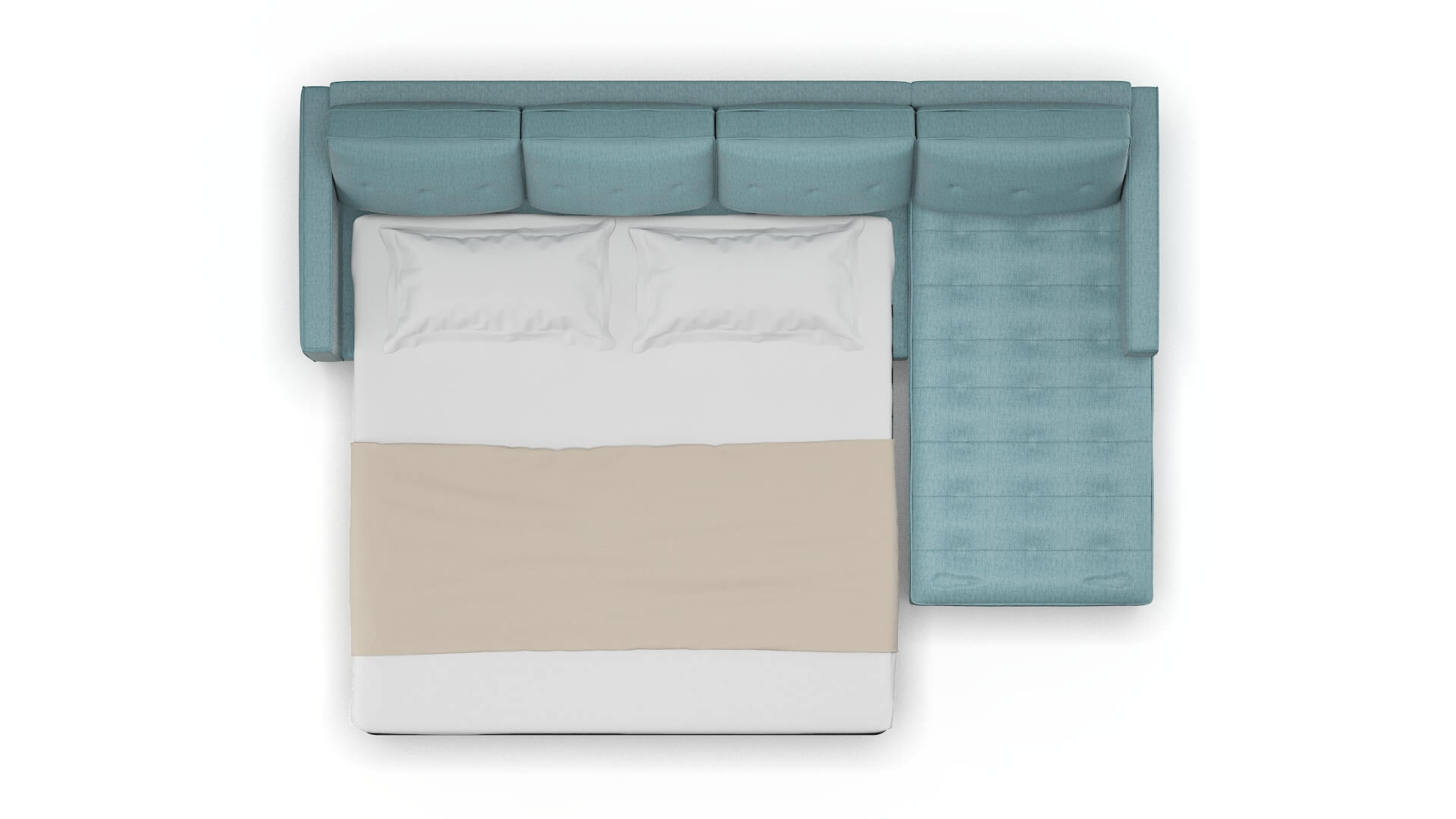 Syros Sasha Teal Panel Sleeper Espresso legs 3
