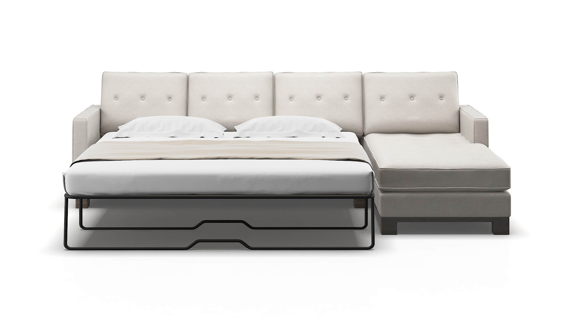 Syros Suave Dove Panel Sleeper Espresso legs 1