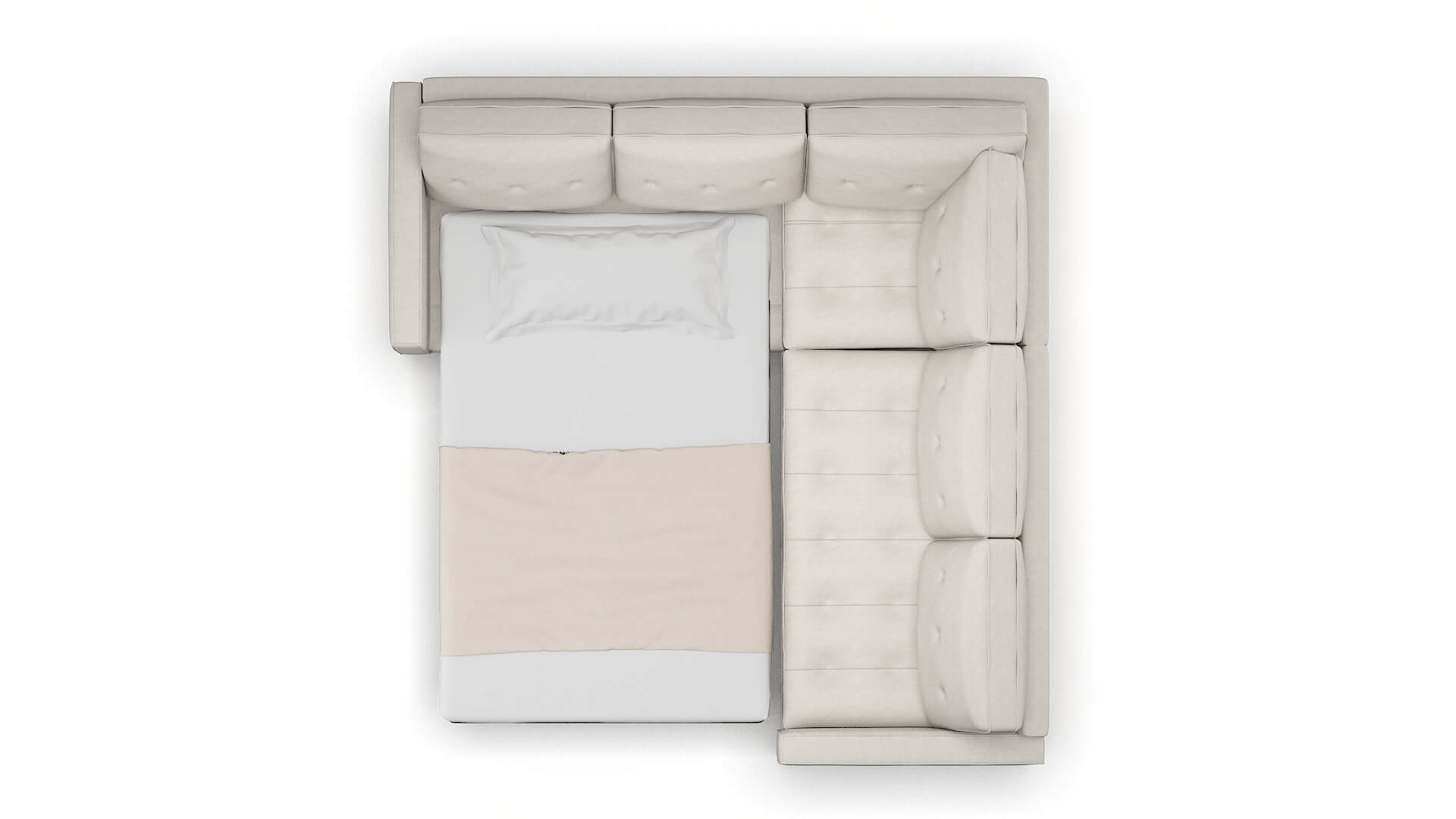 Syros Suave Dove Sectional Sleeper Espresso legs 3