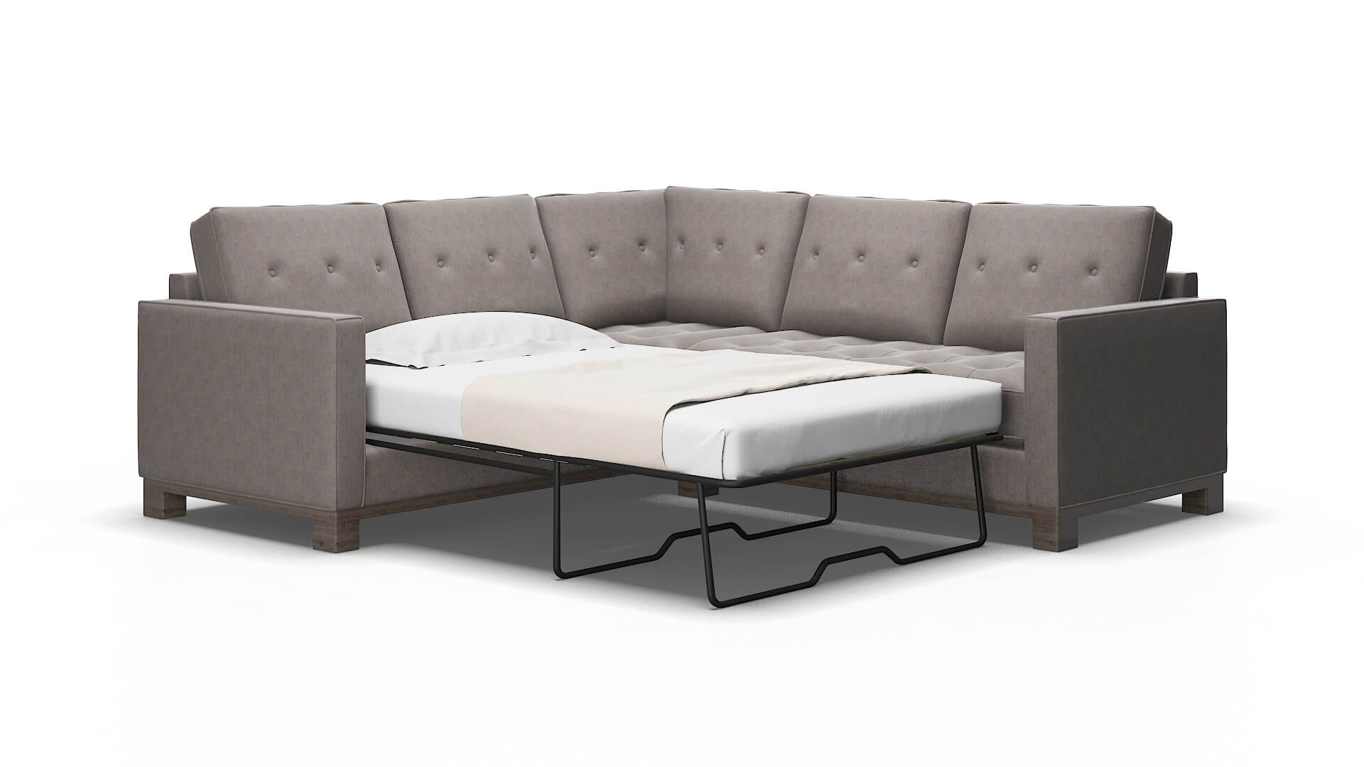Syros Suave Slate Sectional Sleeper Espresso Legs 2