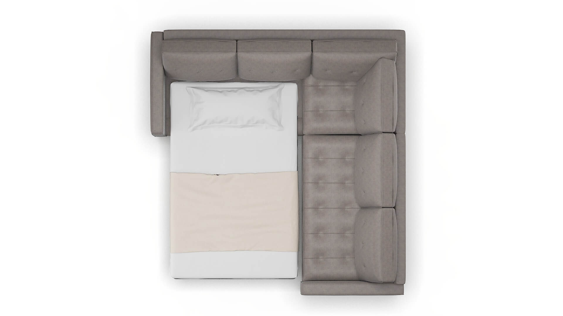 Syros Suave Slate Sectional Sleeper Espresso legs 3