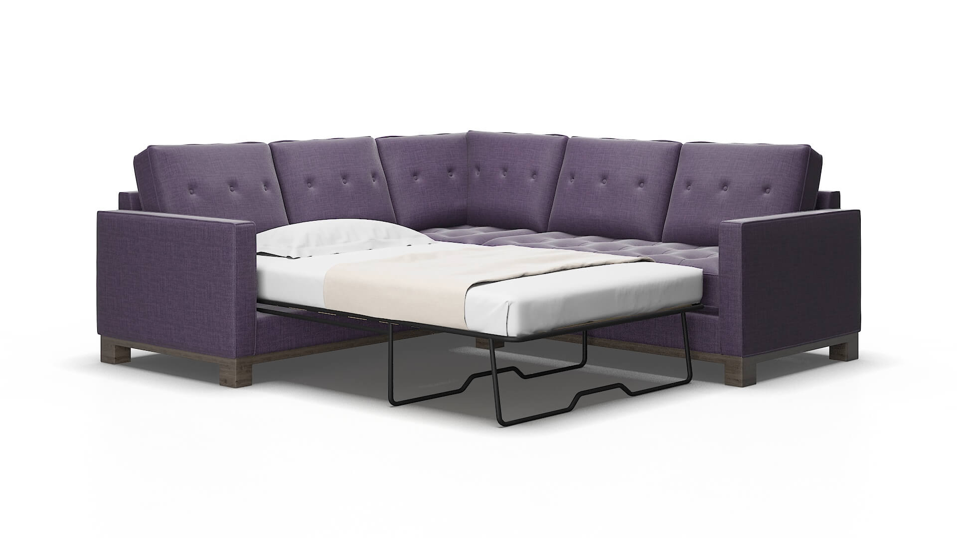Syros Tess blackberry Sectional sleeper Espresso Legs  2