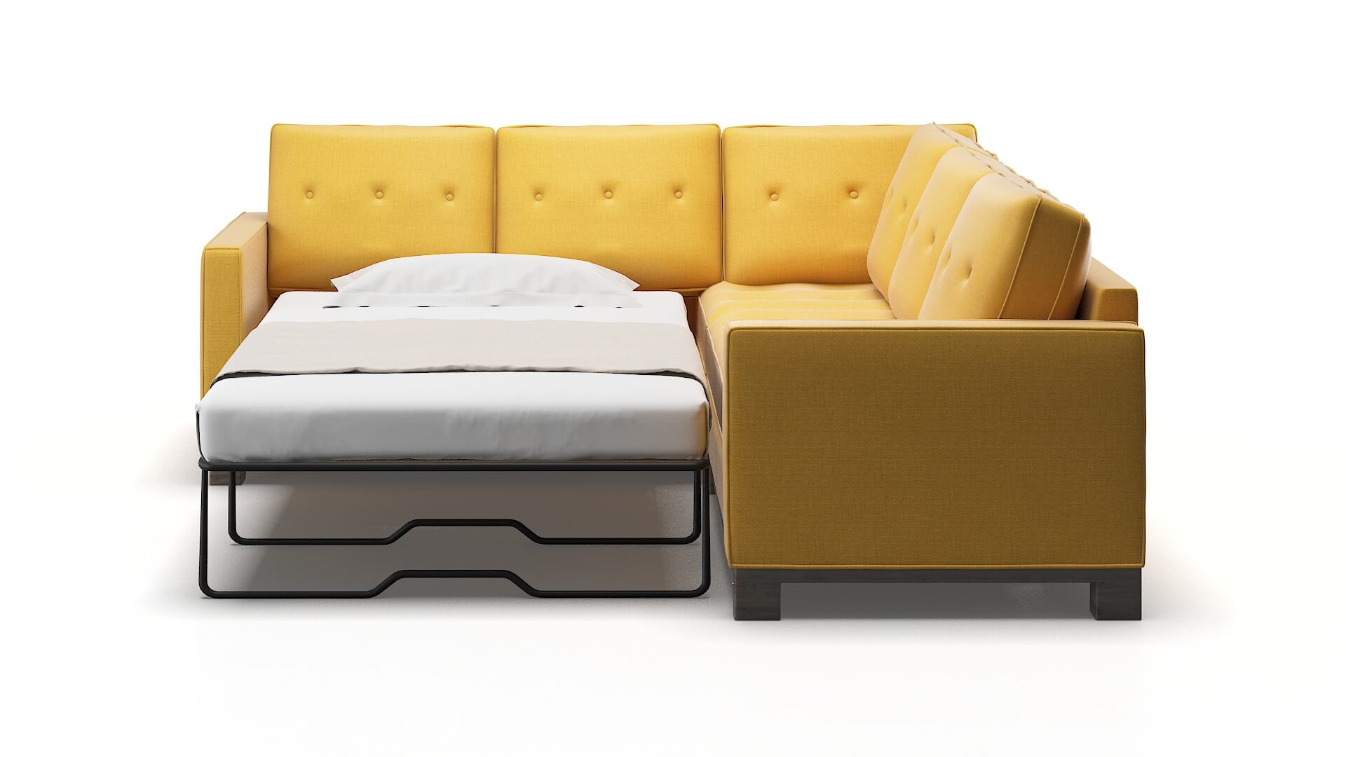 Syros Tess Turmeric Sectional Sleeper Espresso legs 1
