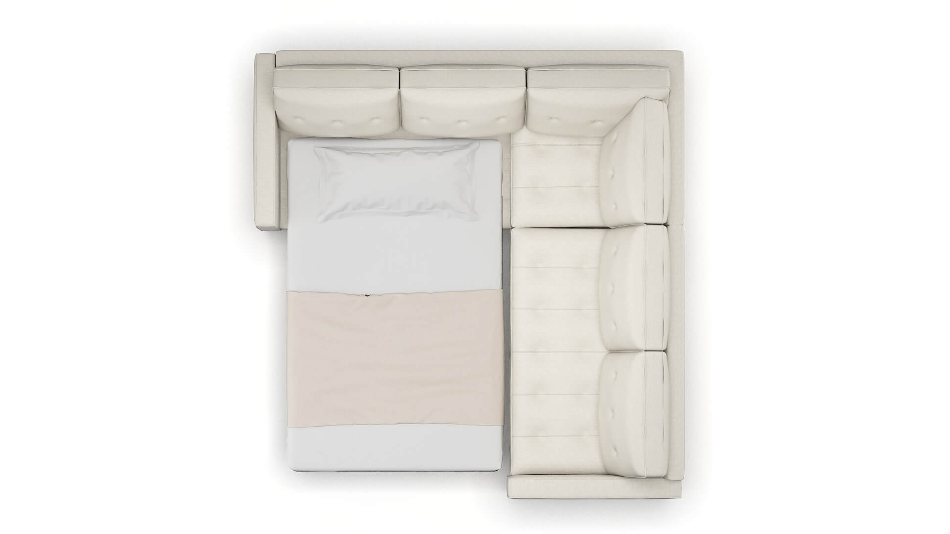 Syros Venus Cream Sectional Sleeper Espresso legs 3