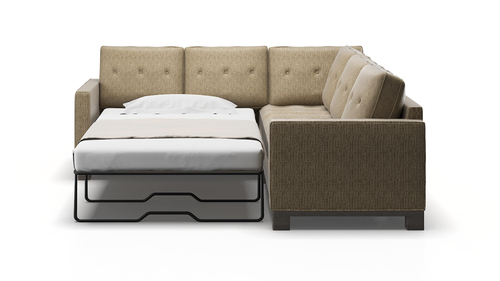 Syros Venus Mocha Sectional Sleeper Espresso legs 1