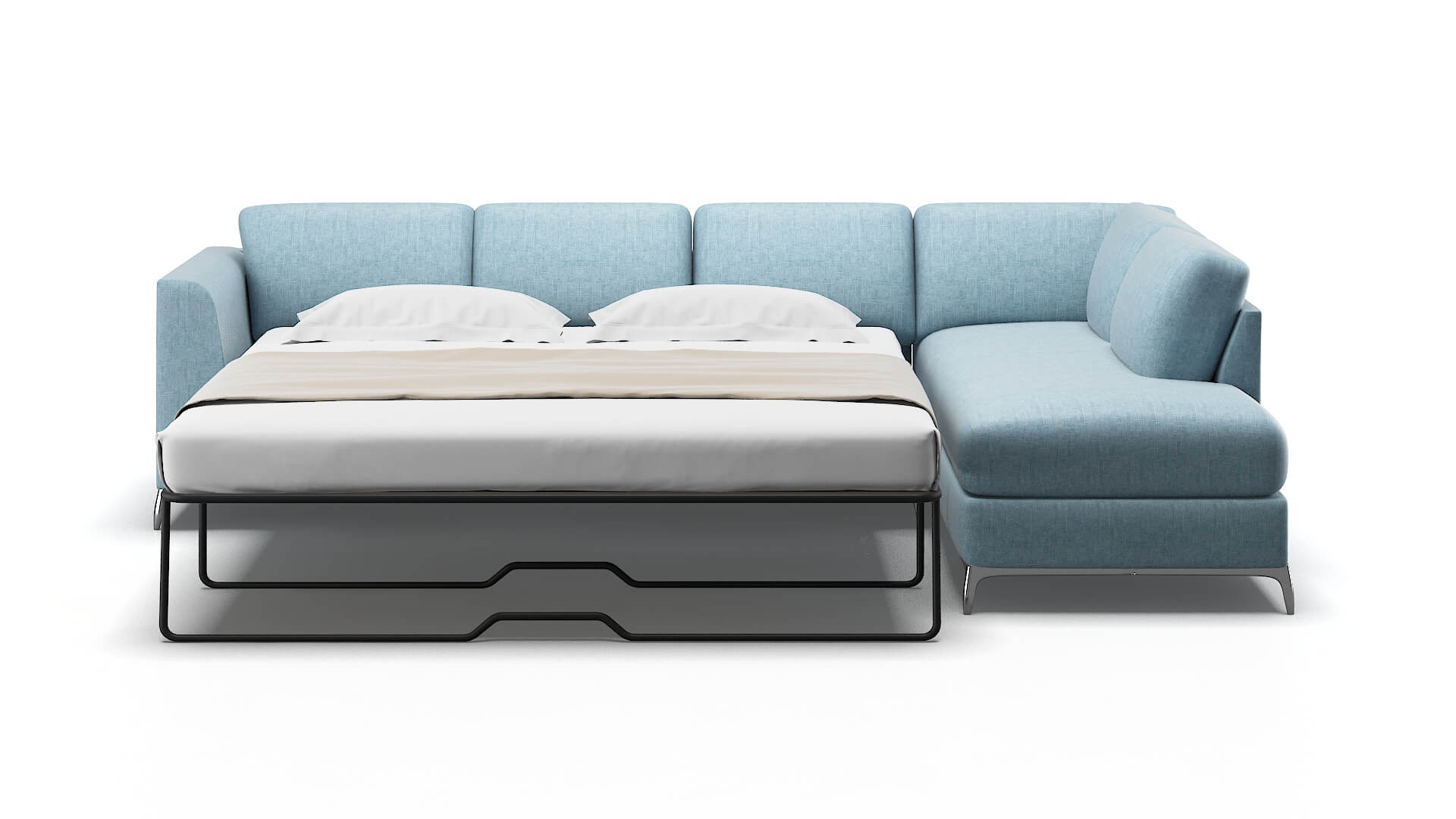 Toronto Atlas Turquoise Panel Sleeper Espresso legs 1