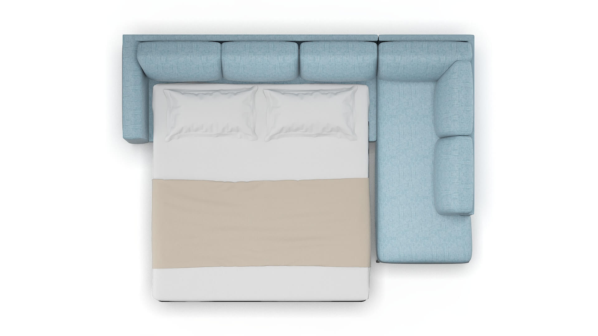 Toronto Atlas Turquoise Panel Sleeper Espresso legs 3