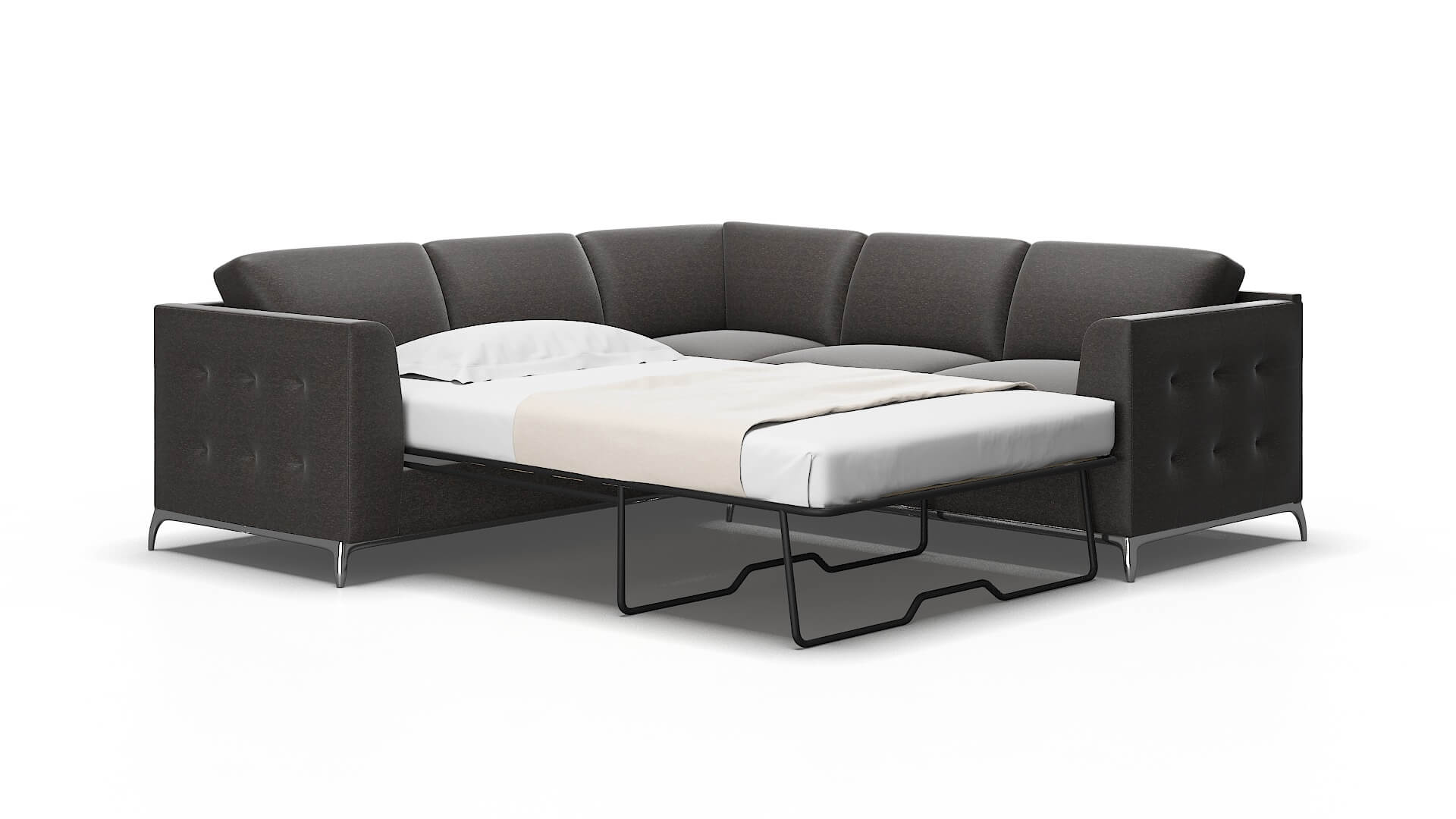 Toronto Avenger Denim Sectional Sleeper Espresso legs 2