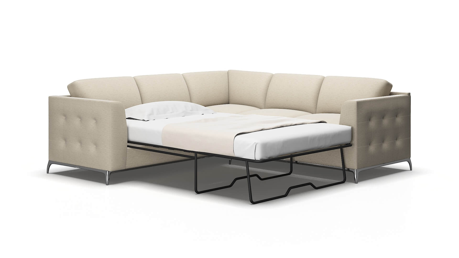 Toronto Avenger Pumice Sectional Sleeper Espresso legs 2