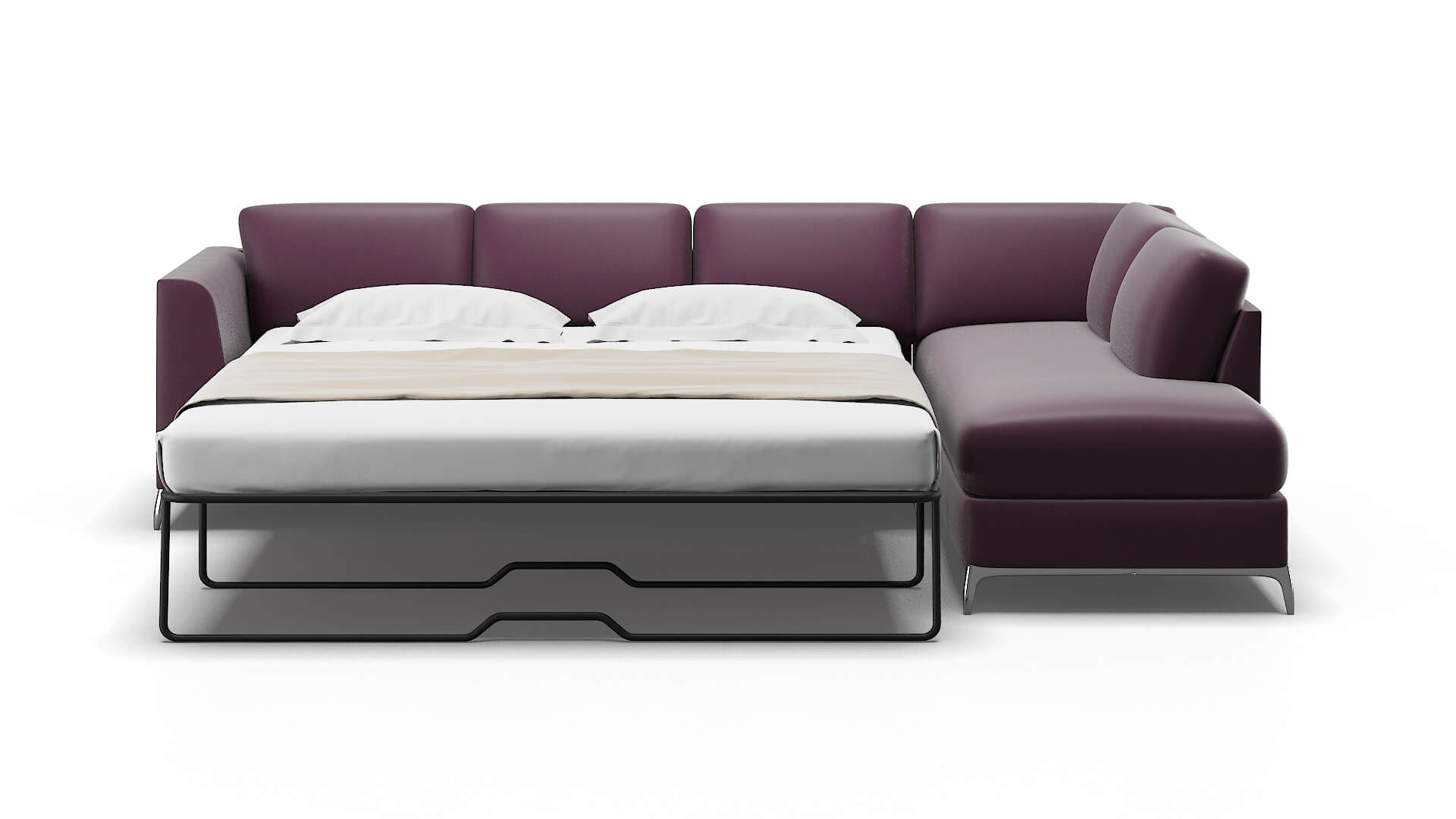 Toronto Bella Aubergine Panel Sleeper Espresso legs 1