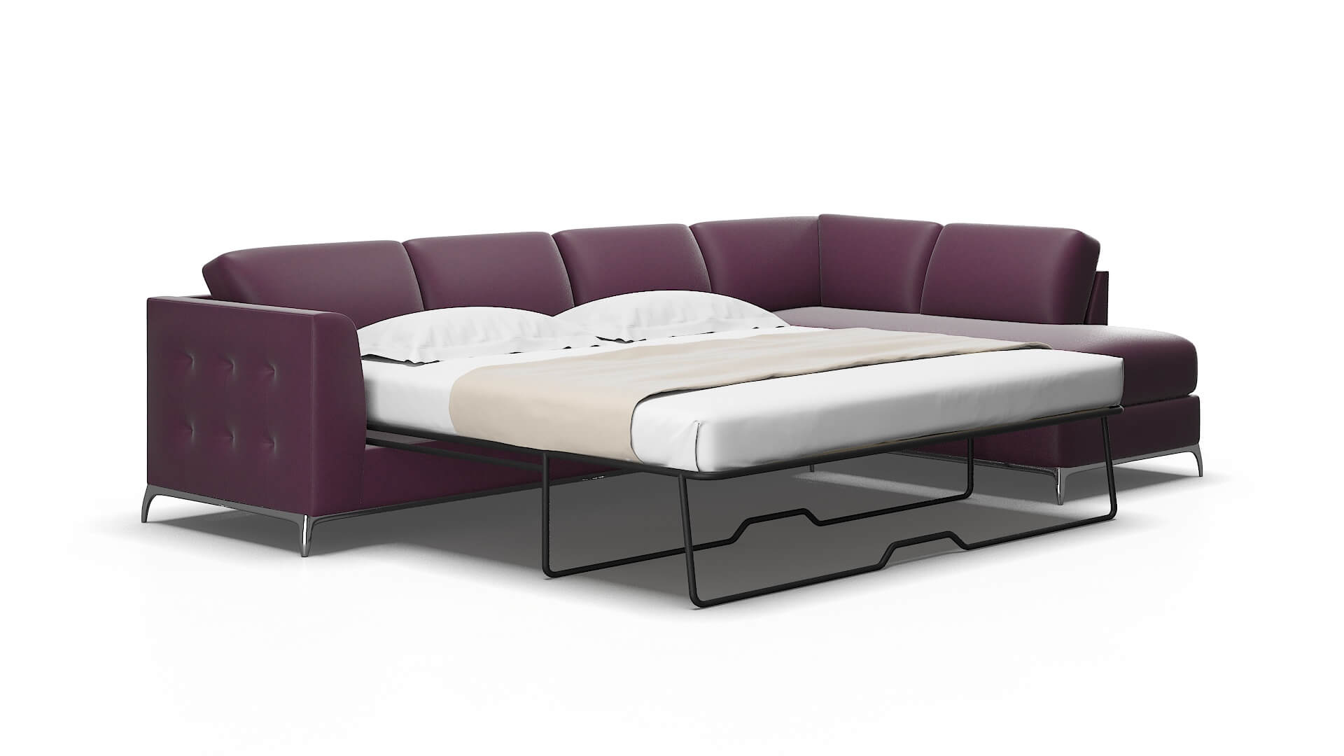 Toronto Bella Aubergine Panel Sleeper Espresso legs 2