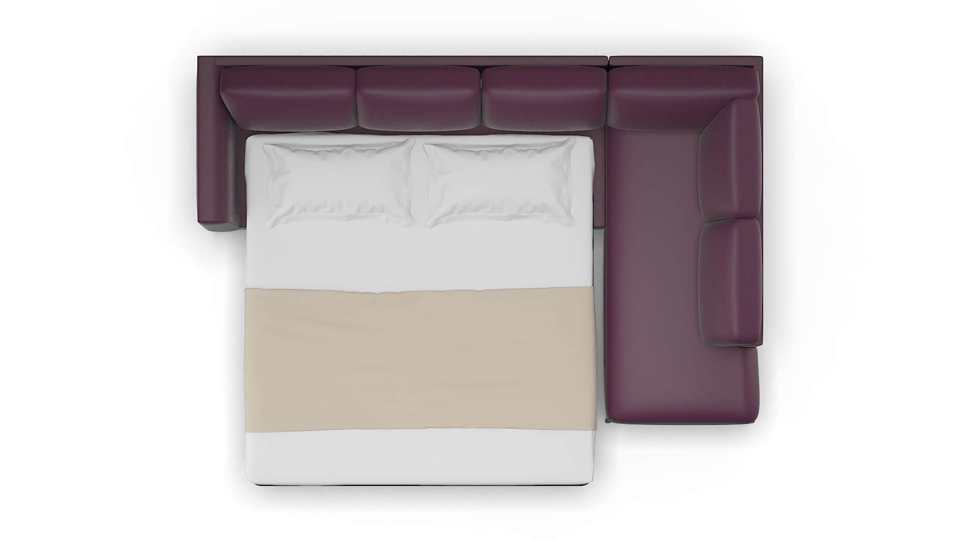 Toronto Bella Aubergine Panel Sleeper Espresso legs 3