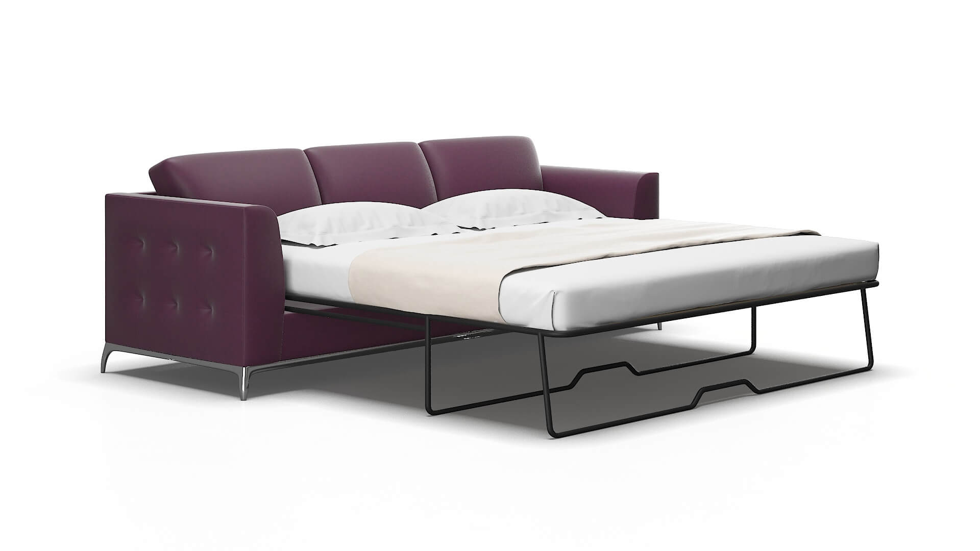 Toronto Bella Aubergine Sofa Sleeper Espresso Legs 2