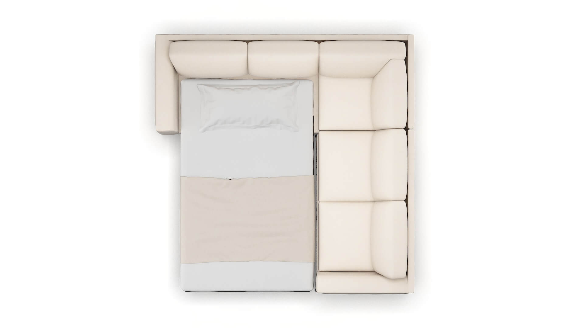 Toronto Bella Buckwheat Sectional Sleeper Espresso legs 3