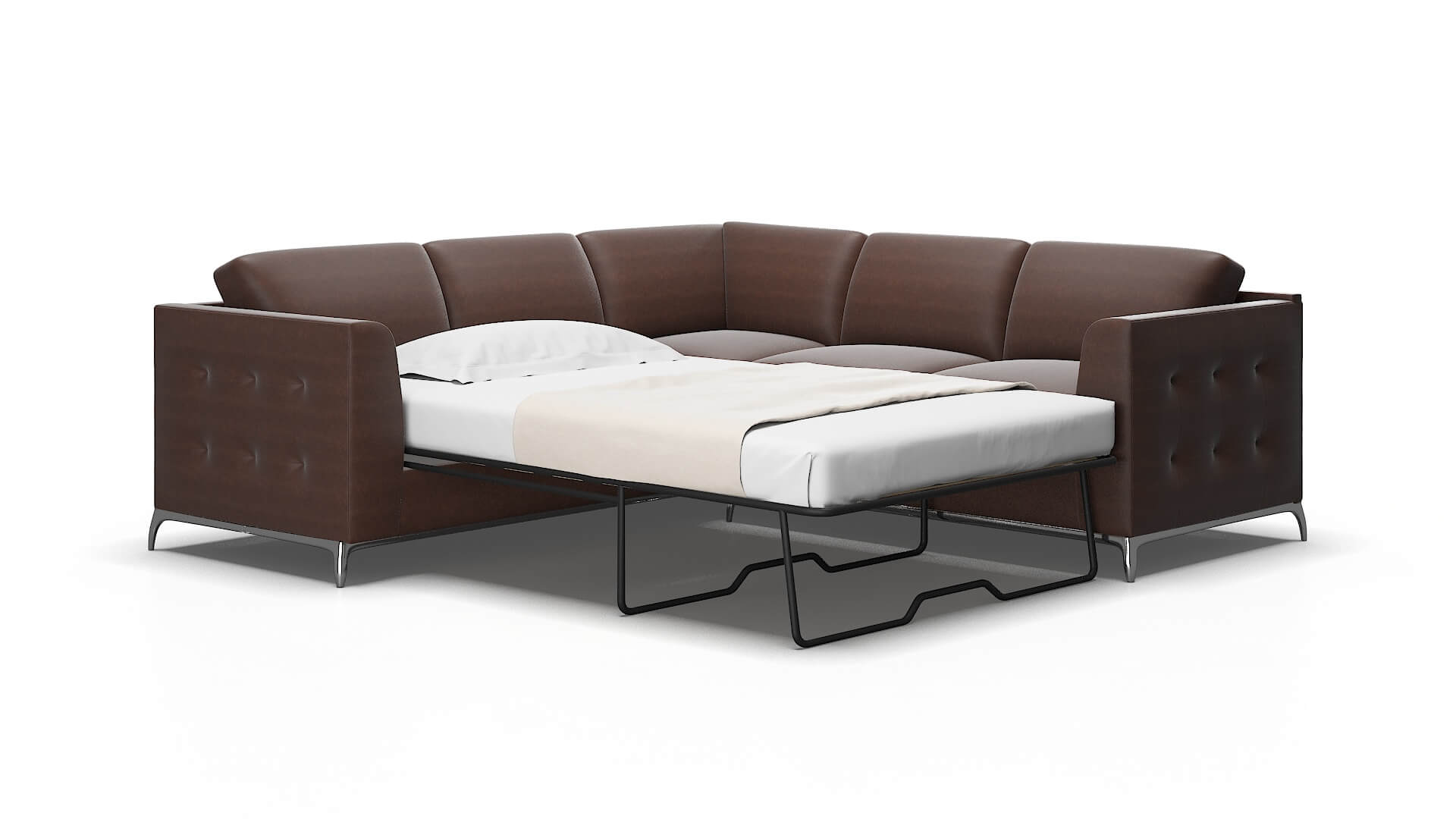 Toronto Bella Espresso Sectional Sleeper Espresso legs 2