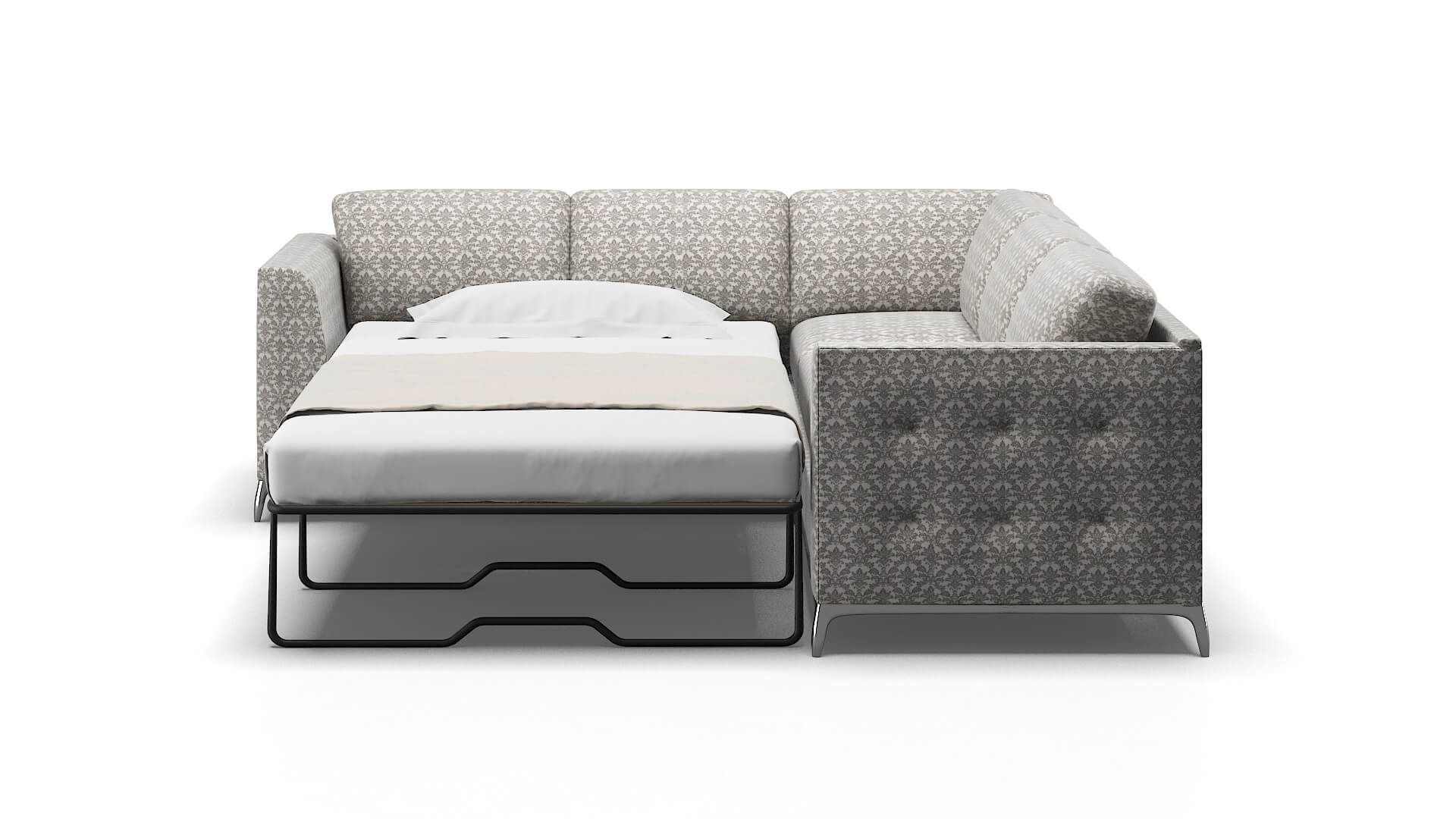 Toronto Bergamo Dove Sectional Sleeper Espresso legs 1