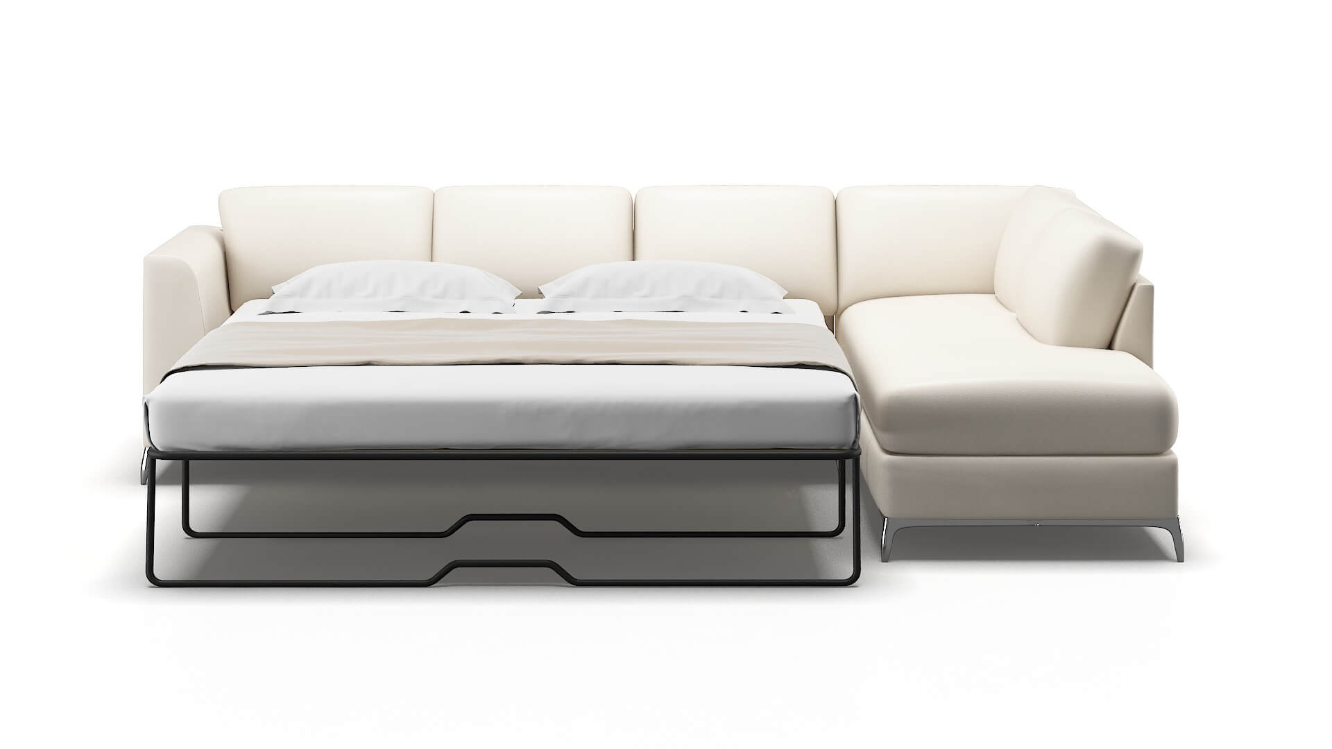 Toronto Blanche Milky Panel Sleeper Espresso legs 1