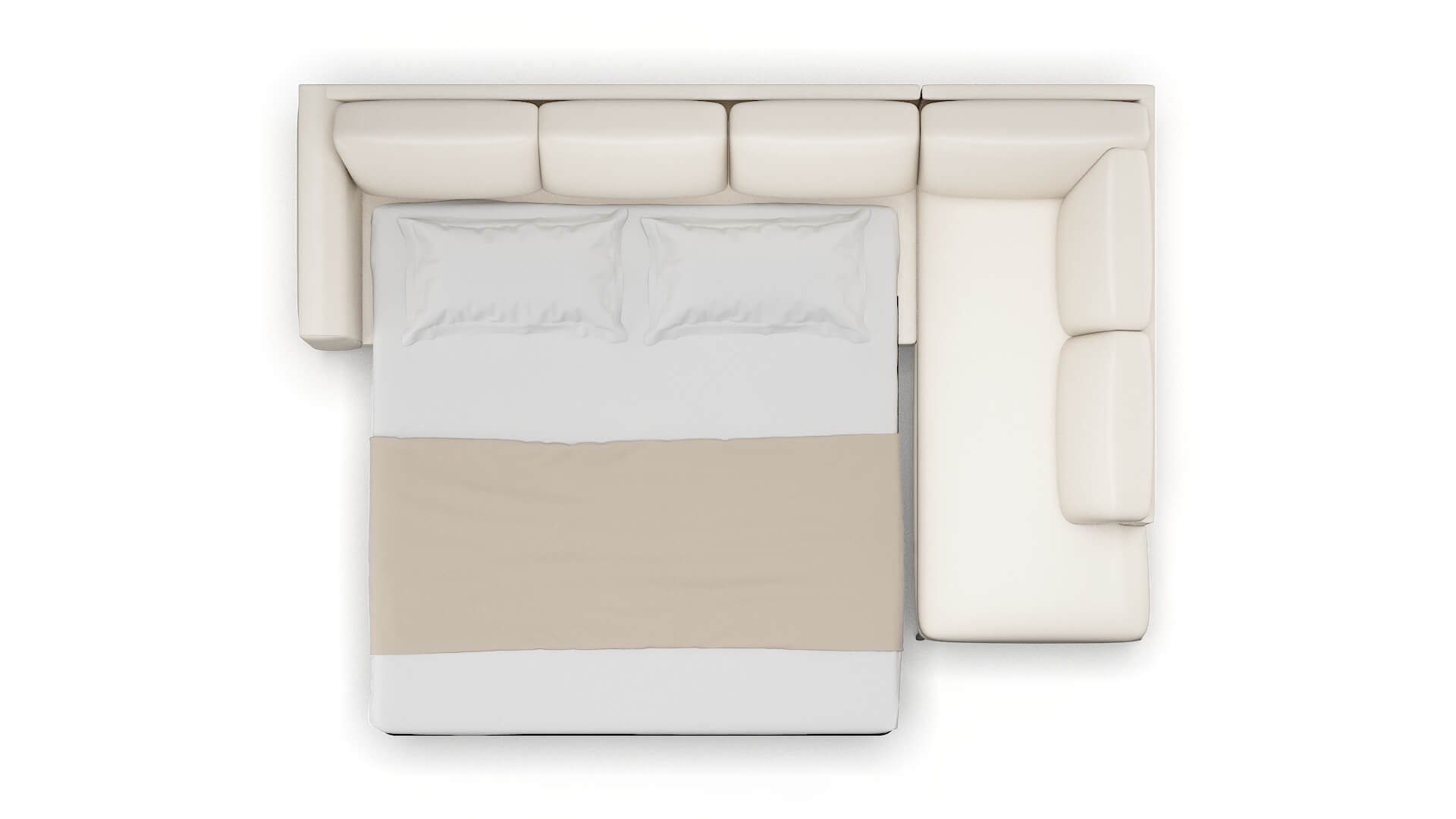 Toronto Blanche Milky Panel Sleeper Espresso legs 3