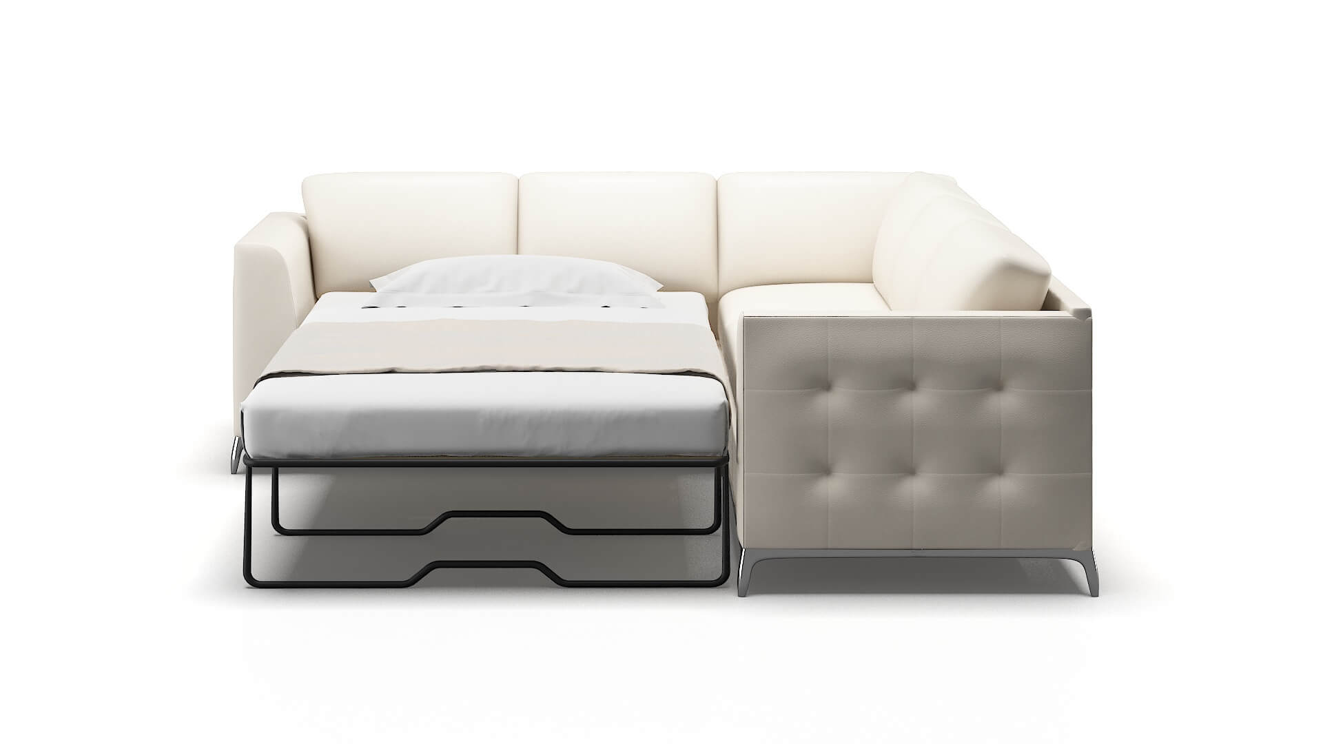 Toronto Blanche Milky Sectional Sleeper Espresso legs 1