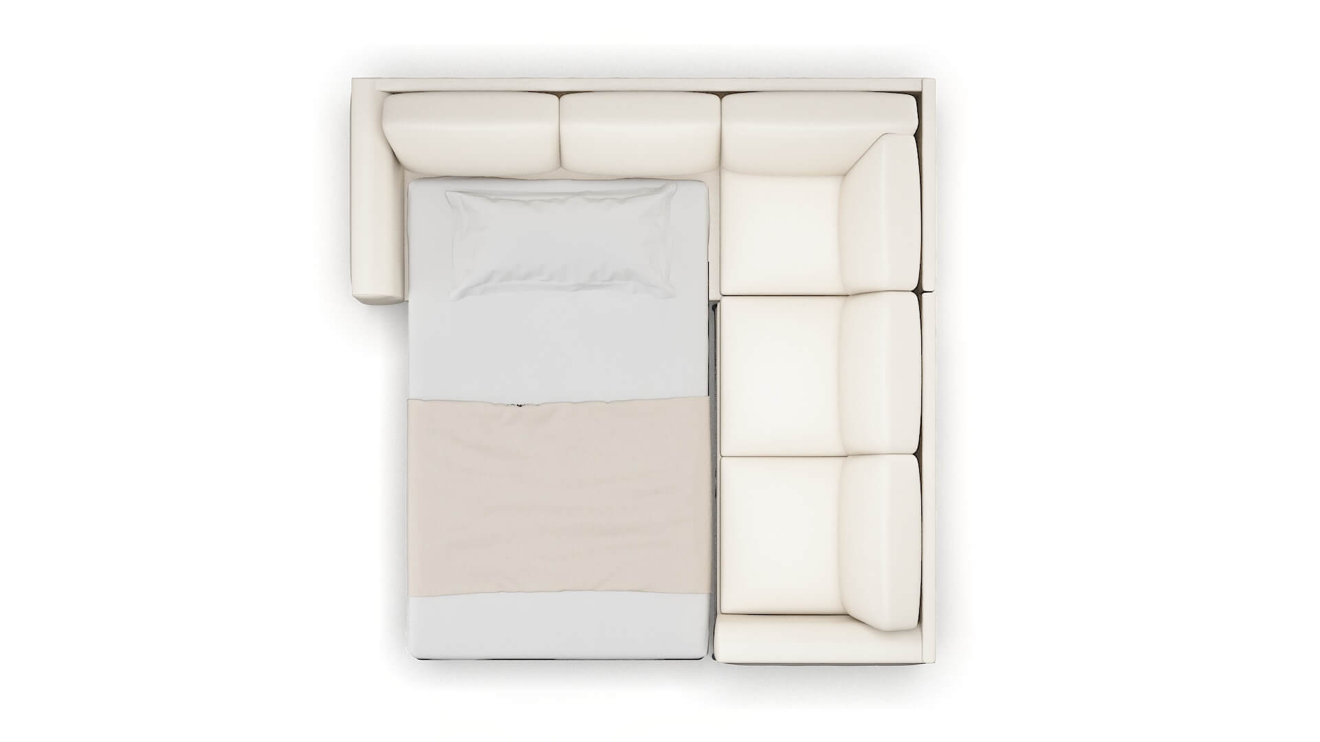 Toronto Blanche Milky Sectional Sleeper Espresso legs 3