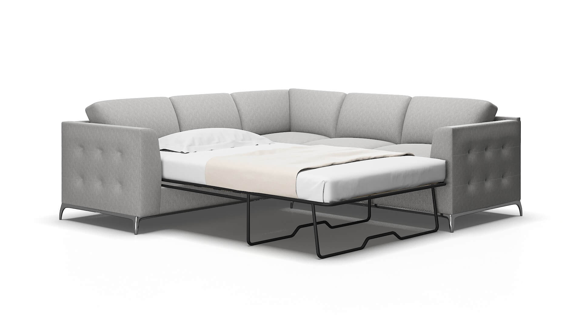 Toronto Bungalow Graphite Sectional Sleeper Espresso legs 2