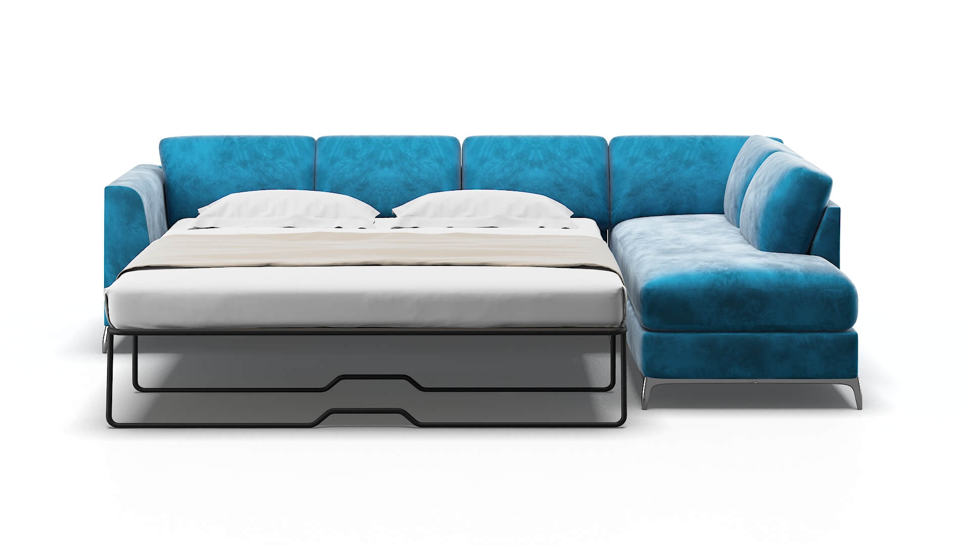 Toronto Buzz Teal Panel Sleeper Espresso legs 1