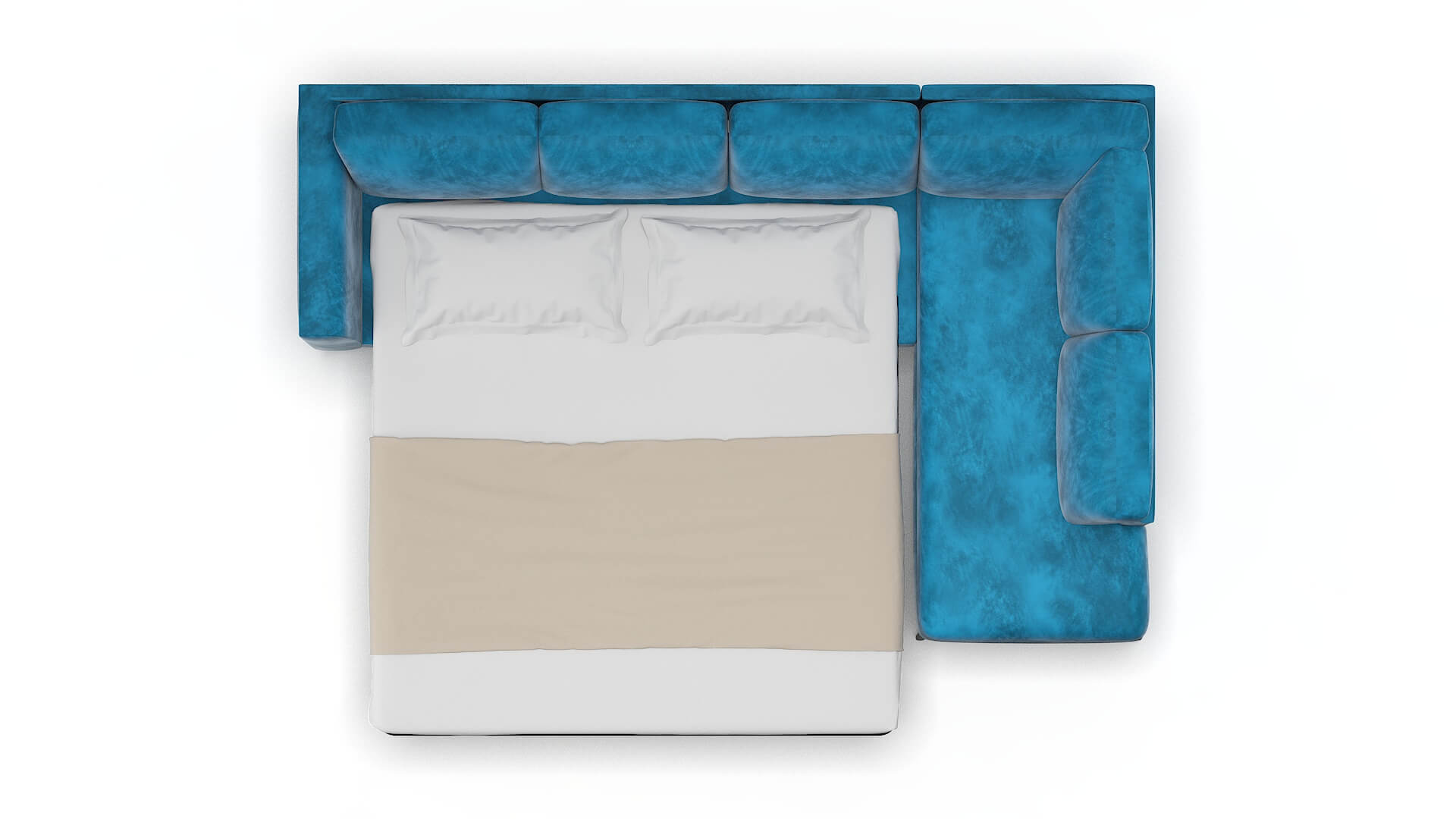 Toronto Buzz Teal Panel Sleeper Espresso legs 3