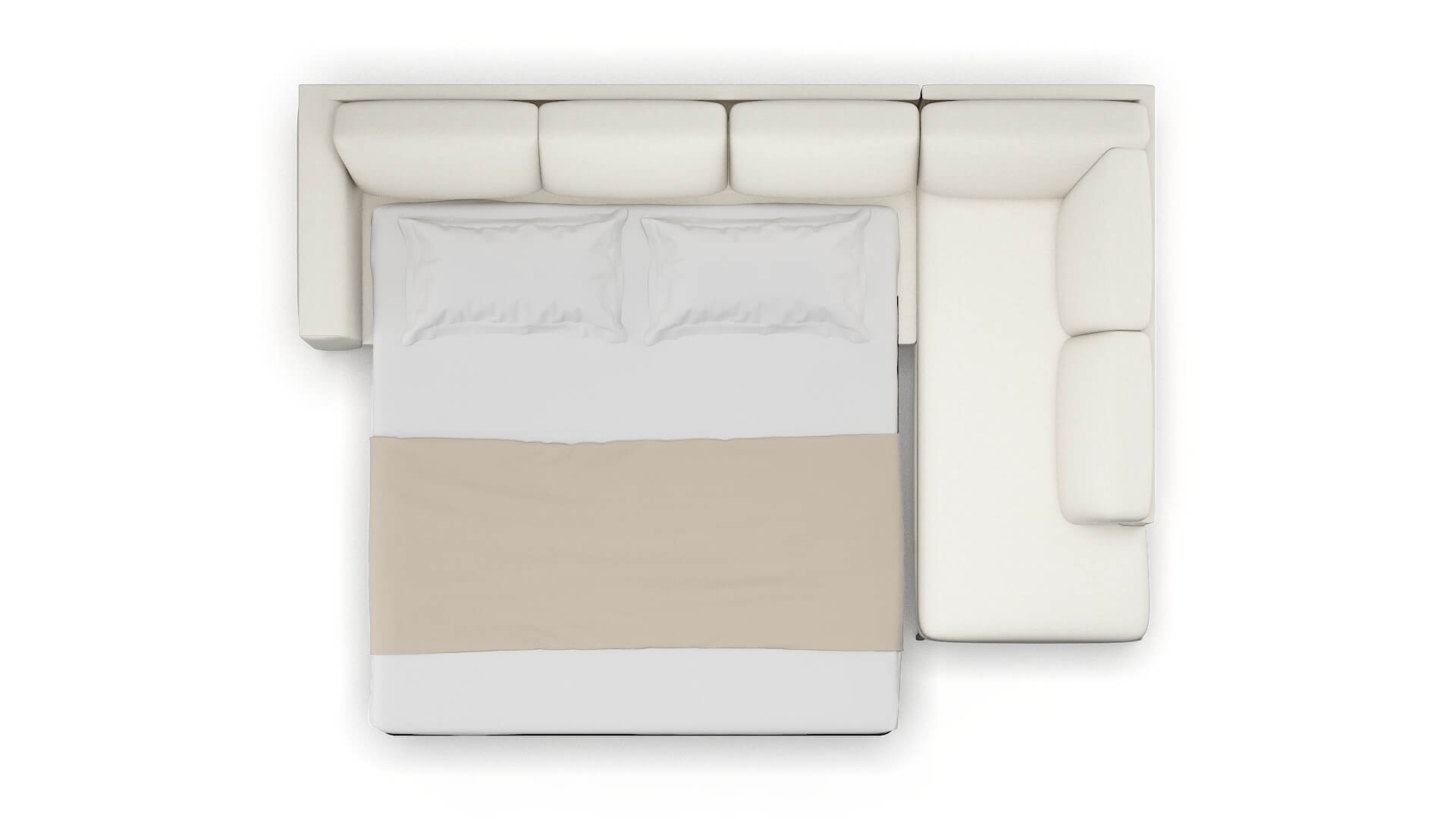 Toronto Catalina Ivory Panel Sleeper Espresso legs 3