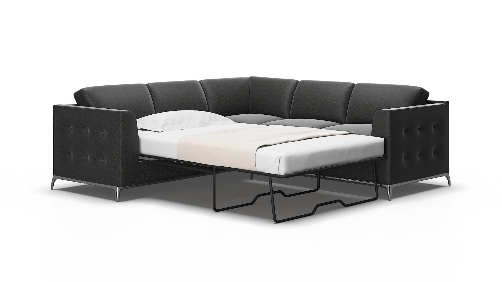 Toronto Chance Denim Sectional Sleeper Espresso legs 2