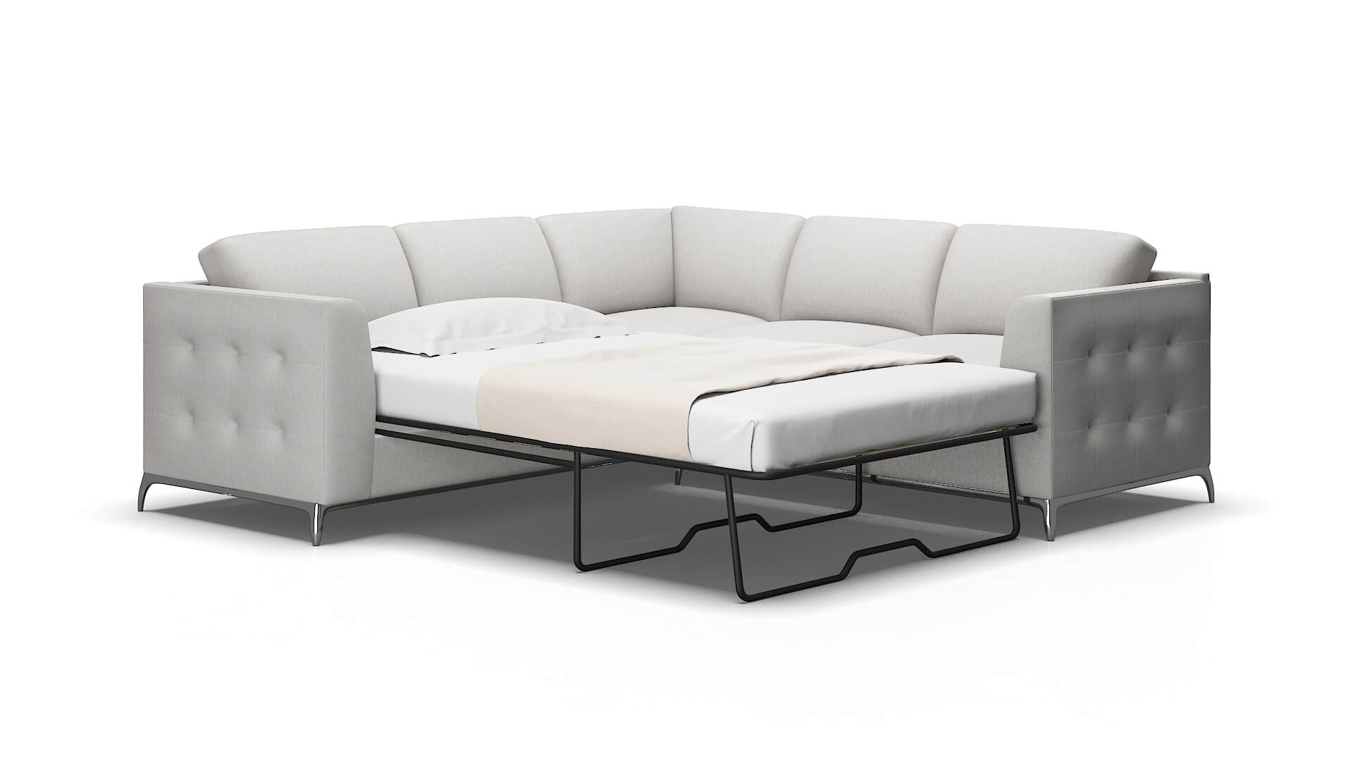 Toronto Cosmo Silver Sectional Sleeper Espresso legs 2