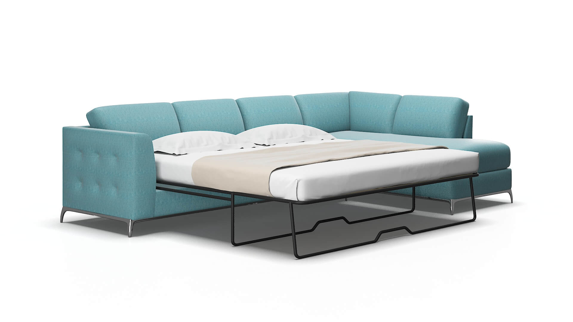 Toronto Cosmo Turquoise Panel Sleeper Espresso Legs 2