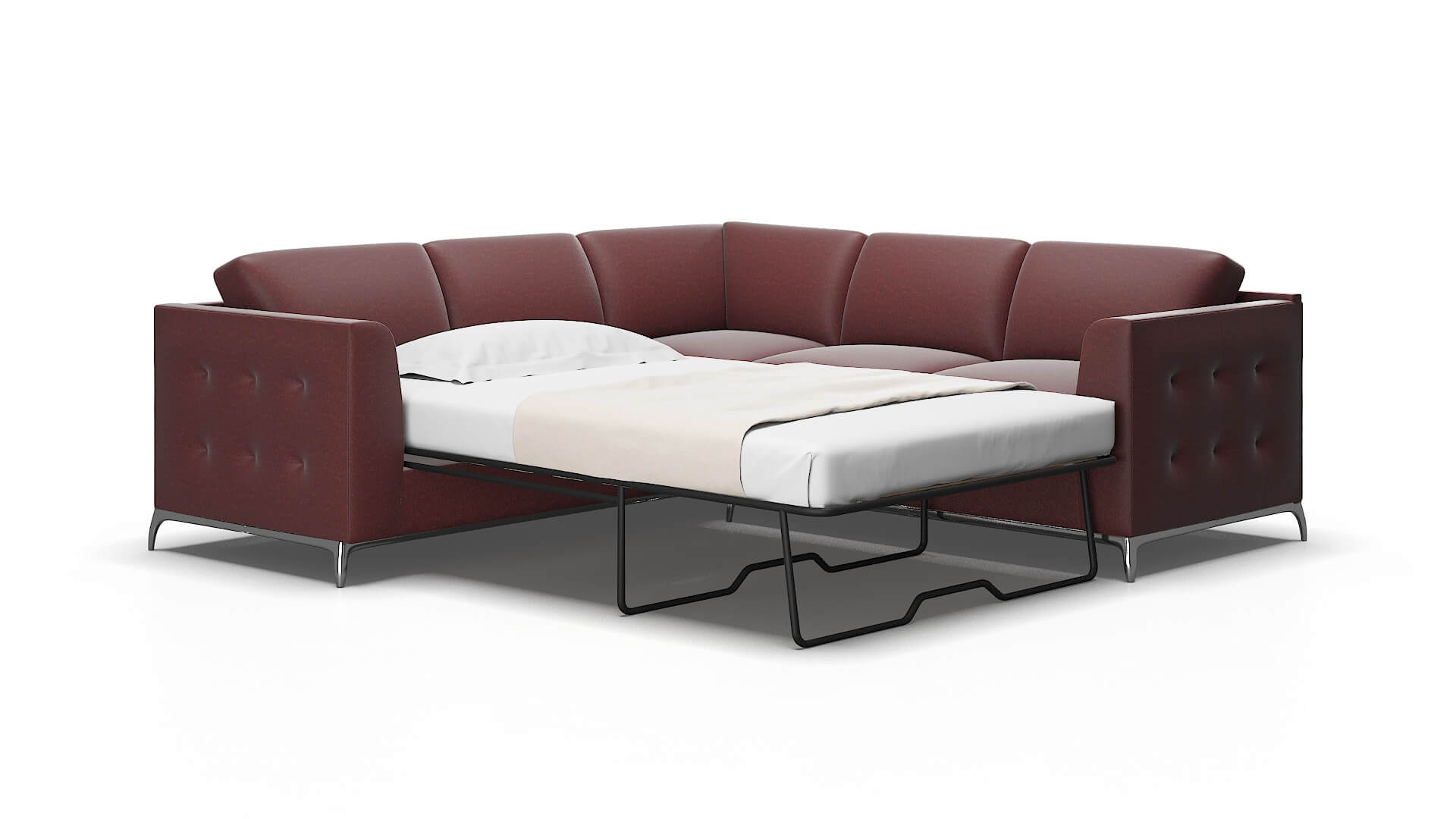 Toronto Derby Berry Sectional Sleeper Espresso legs 2