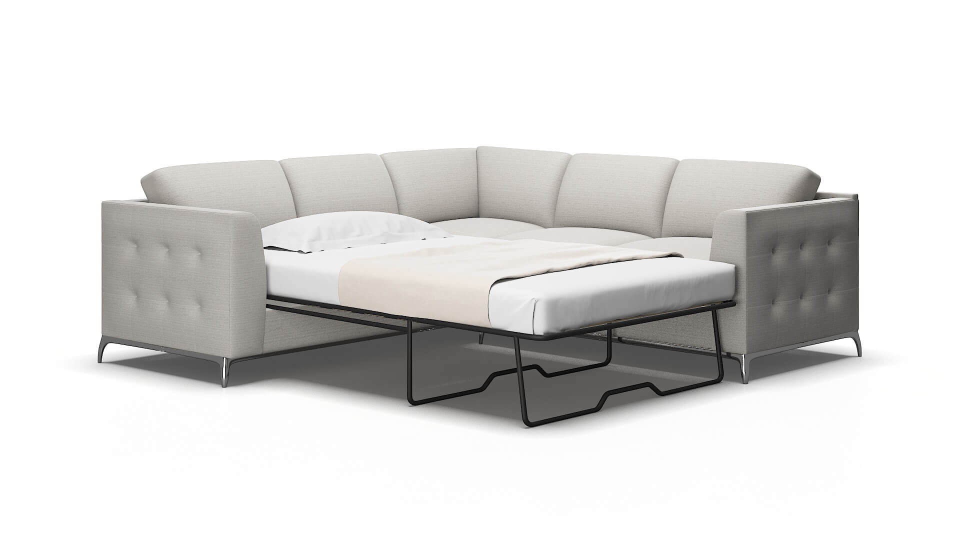 Toronto Derby Grey Sectional Sleeper Espresso legs 2