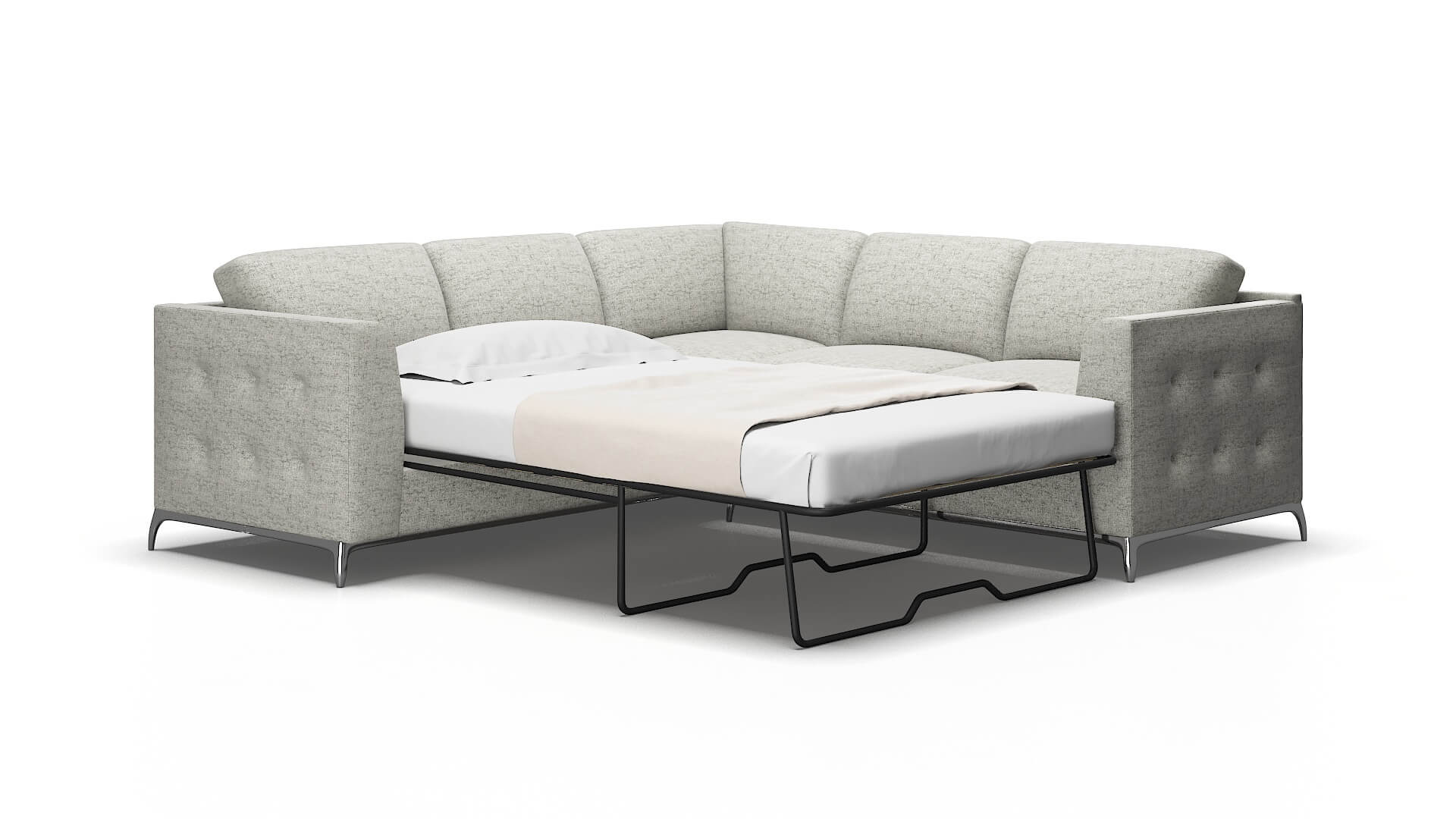 Toronto Derby Silver Sectional Sleeper Espresso legs 2