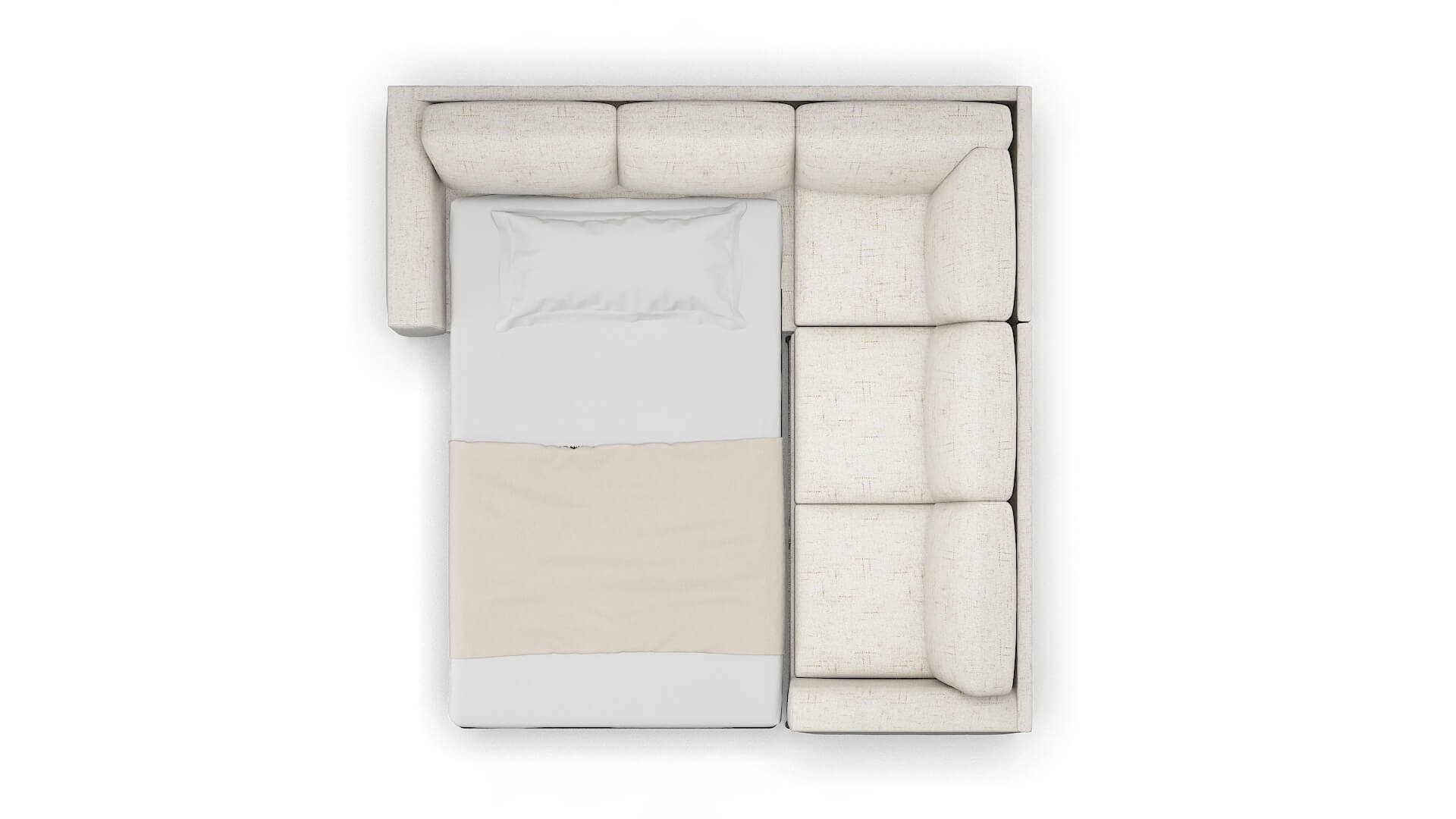 Toronto Derby Taupe Sectional Sleeper Espresso legs 3