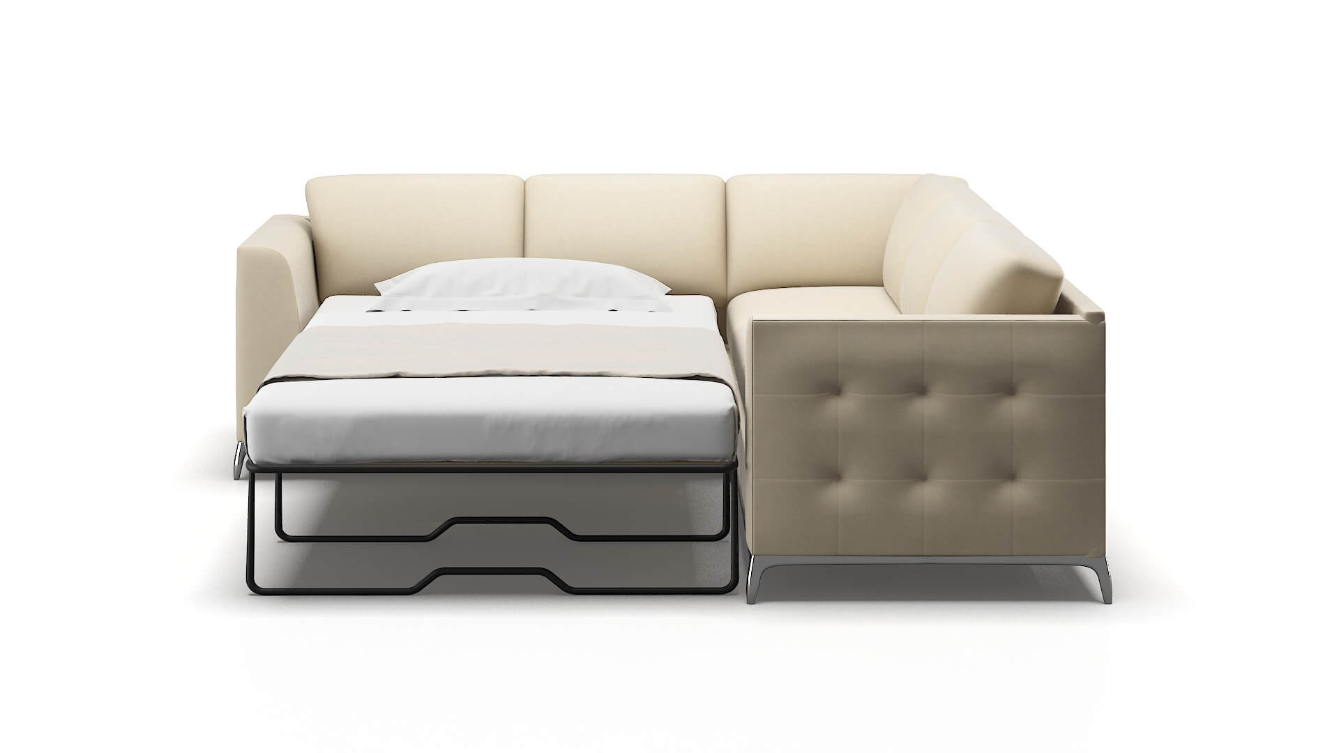Toronto Dream_d Almond Sectional Sleeper Espresso legs 1