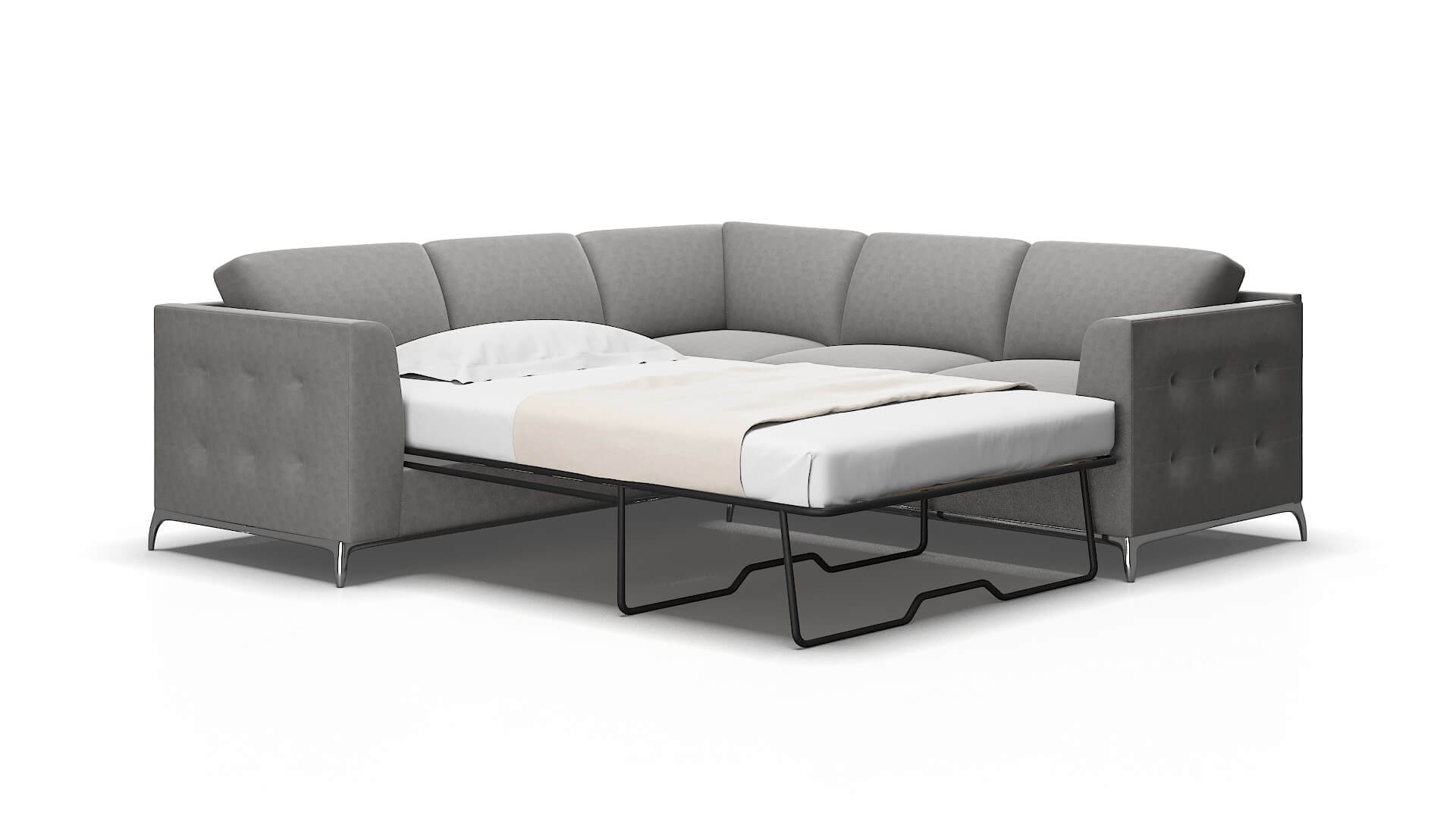 Toronto Dream_d Charcoal Sectional Sleeper Espresso legs 2