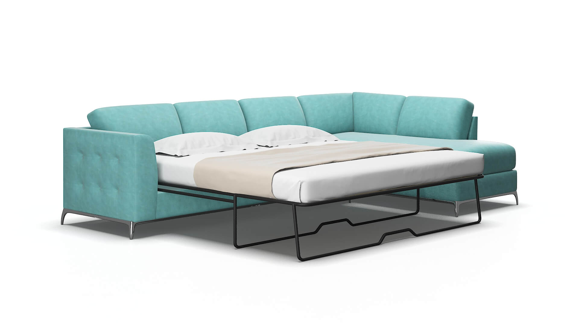 Toronto Dream_d French_blue Panel Sleeper Espresso legs 2