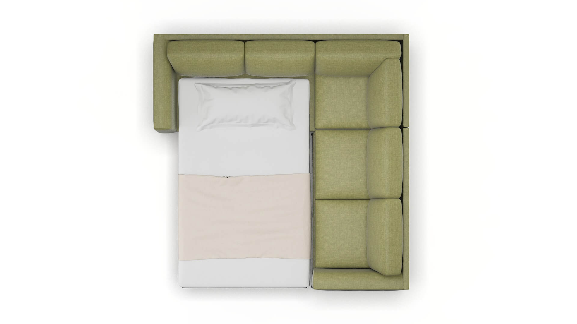 Toronto Durham Lime Sectional Sleeper Espresso legs 3