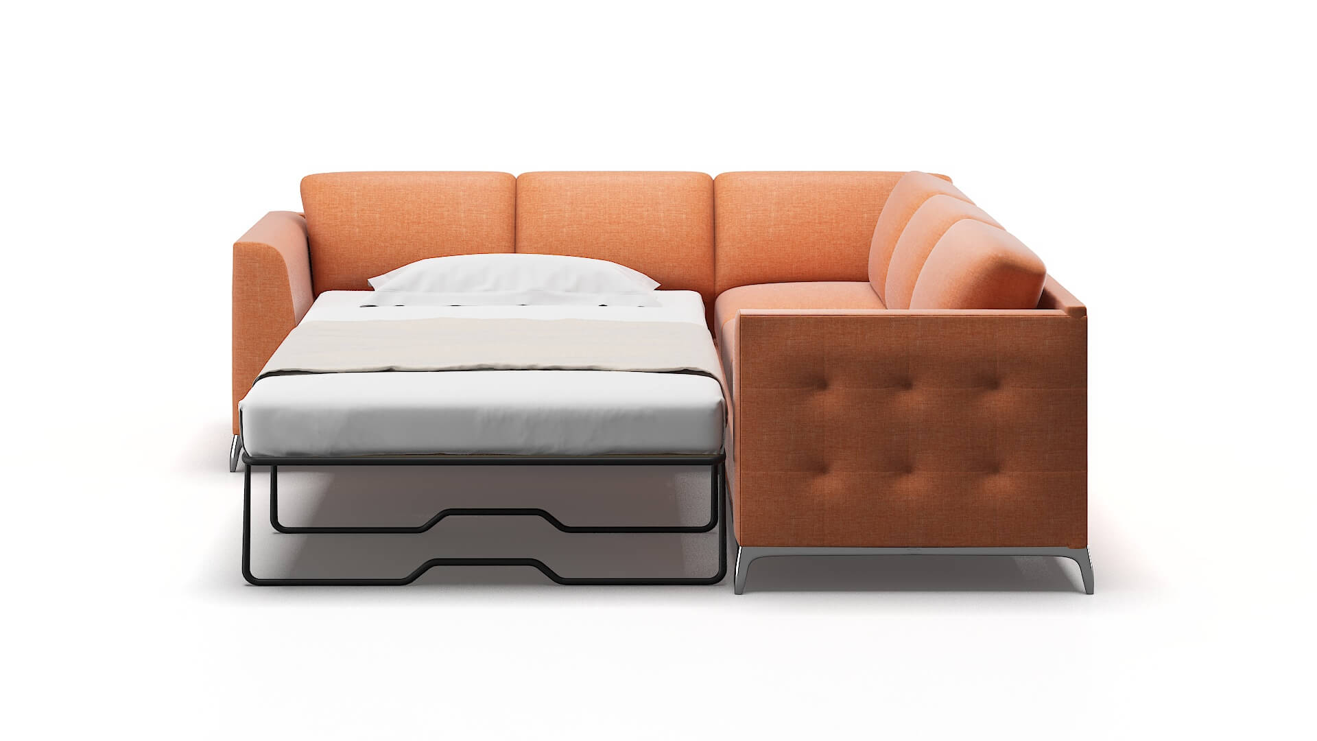 Toronto Hepburn Appricot Sectional Sleeper Espresso legs 1