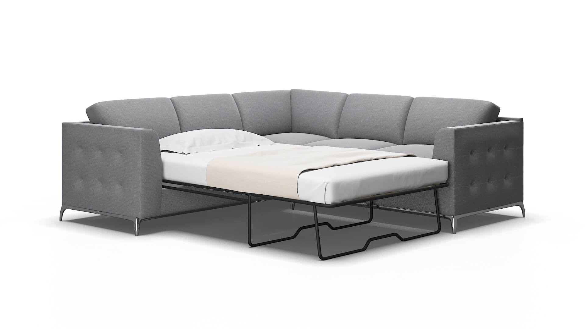 Toronto Insight Denim Sectional Sleeper Espresso legs 2