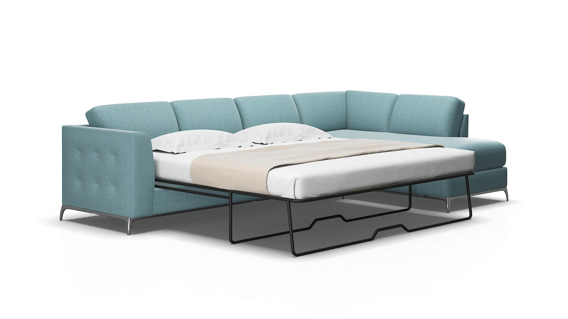 Toronto Insight Peacock Panel Sleeper Espresso legs 2