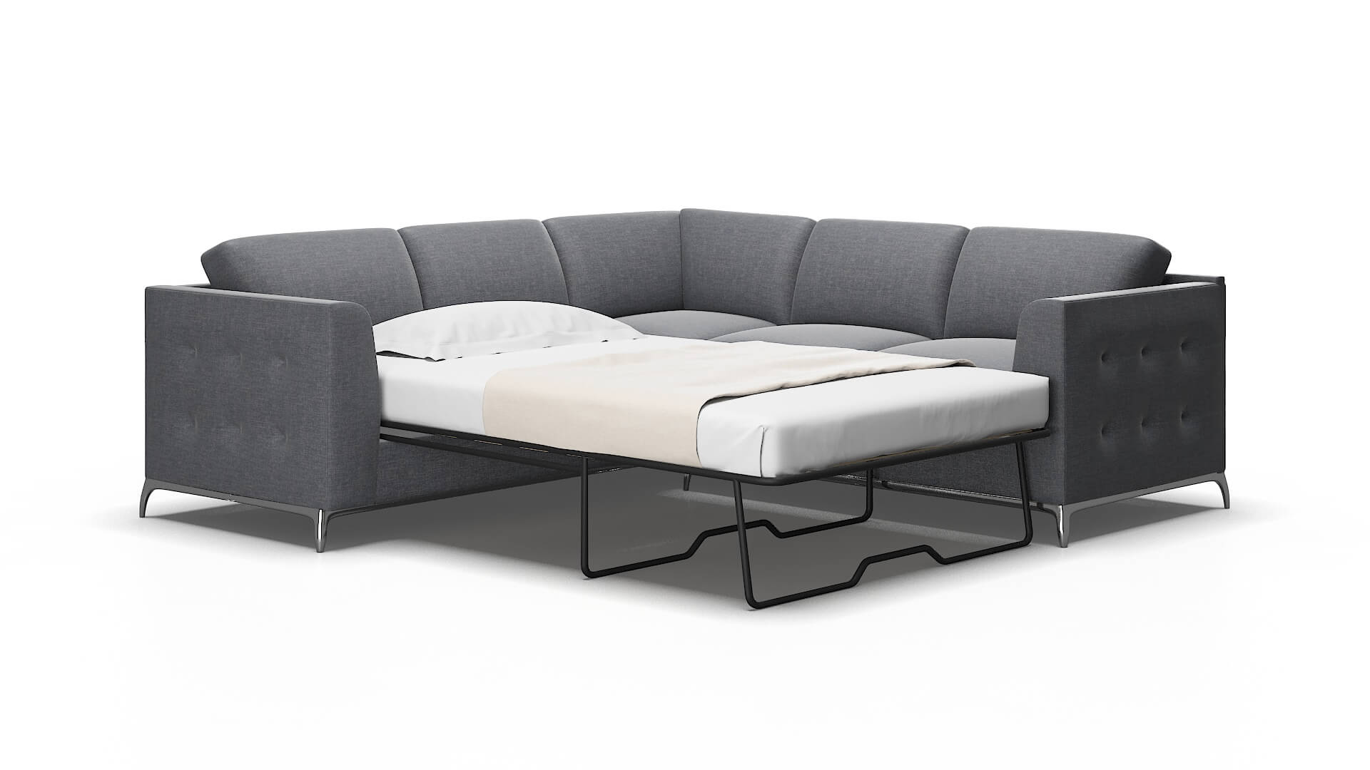 Toronto Lana Onyx Sectional Sleeper Espresso legs 2