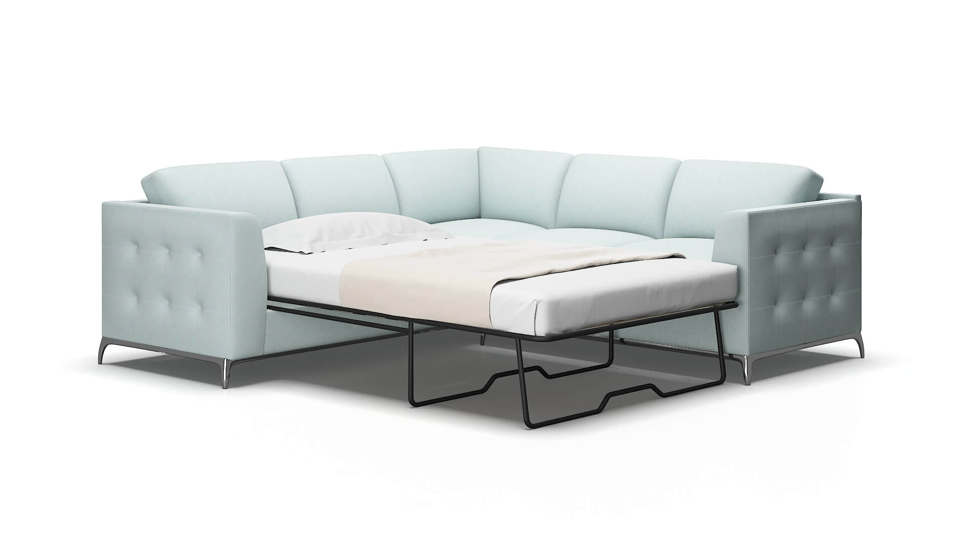 Toronto Leslie Robins_egg Sectional Sleeper Espresso legs 2