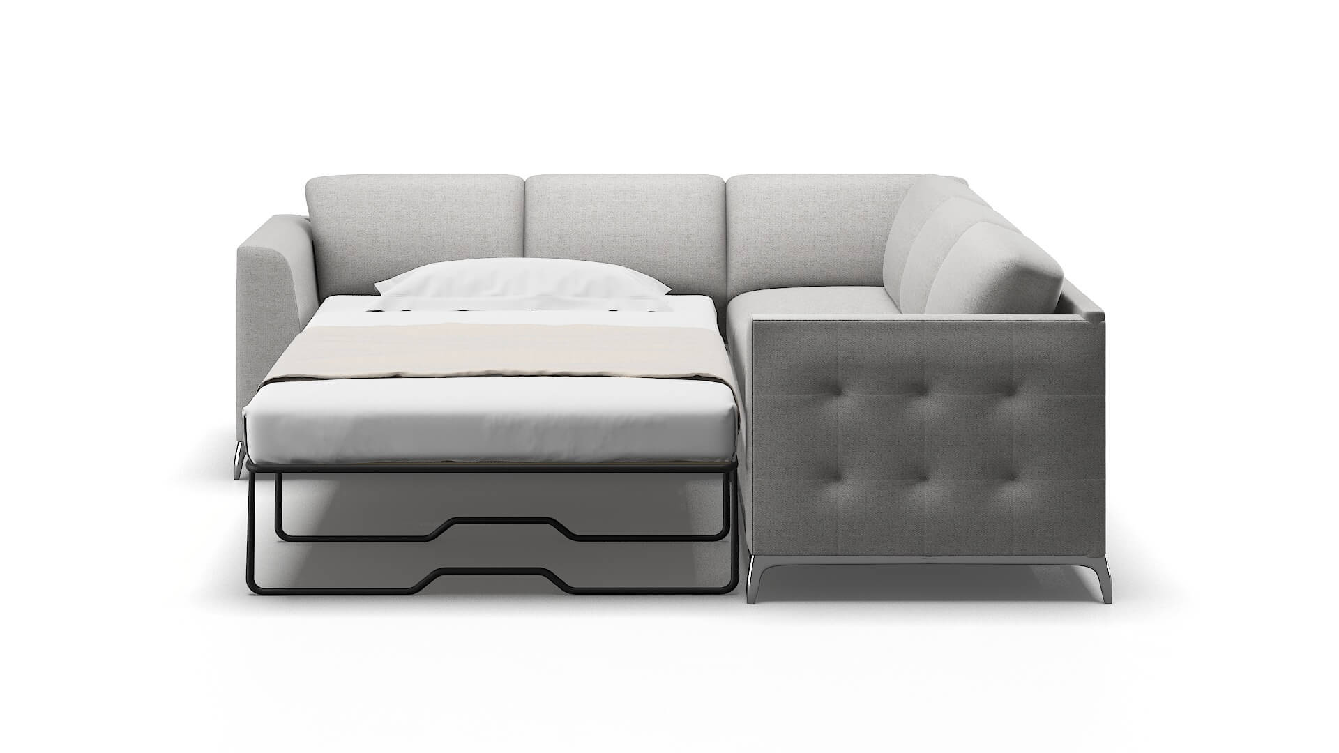 Toronto Malibu Dove Sectional Sleeper Espresso legs 1