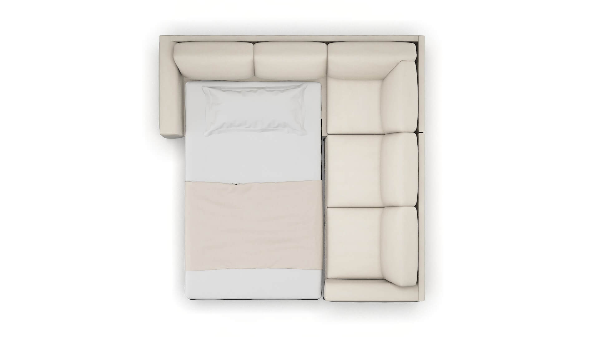 Toronto Malibu Linen Sectional Sleeper Espresso legs 3